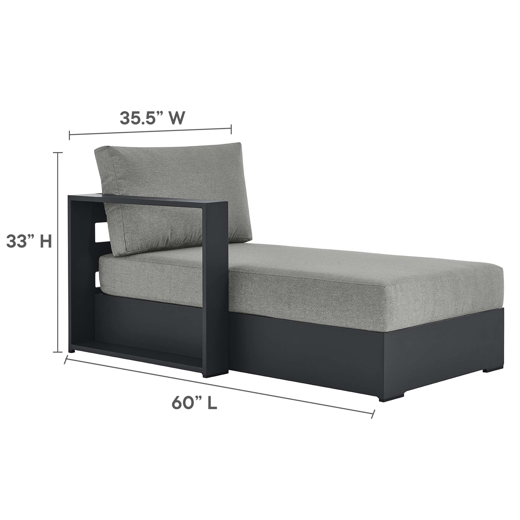Modway Tahoe 4-Piece Outdoor Patio Powder-Coated Aluminum Sectional Sofa Set
