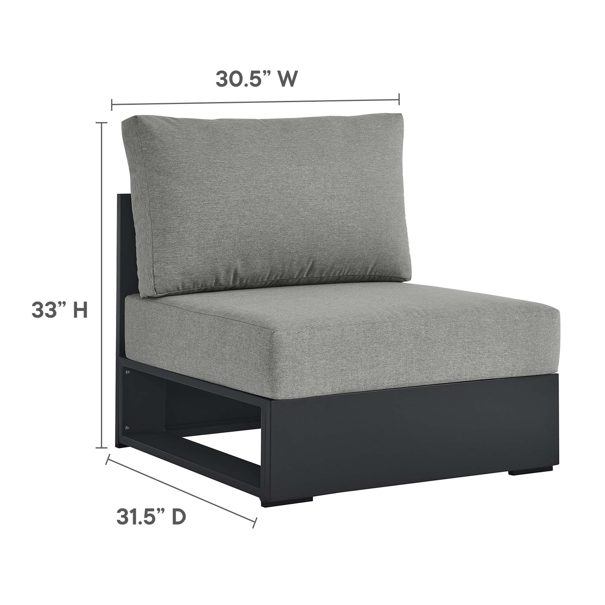 Modway Tahoe 4-Piece Outdoor Patio Powder-Coated Aluminum Sectional Sofa Set
