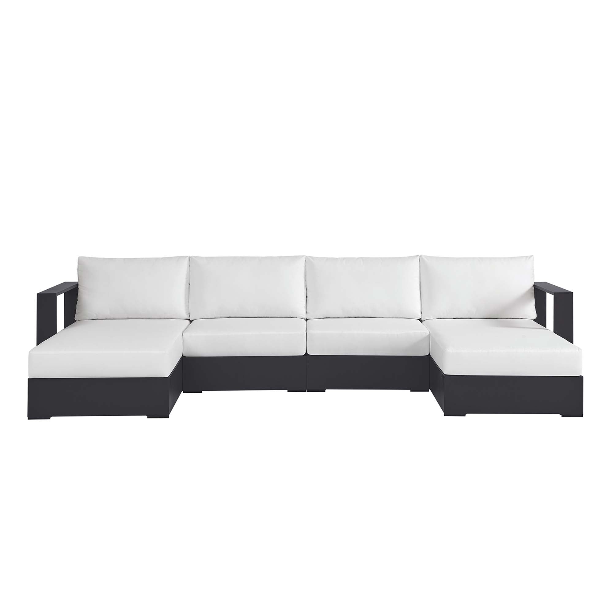 Modway Tahoe 4-Piece Outdoor Patio Powder-Coated Aluminum Sectional Sofa Set