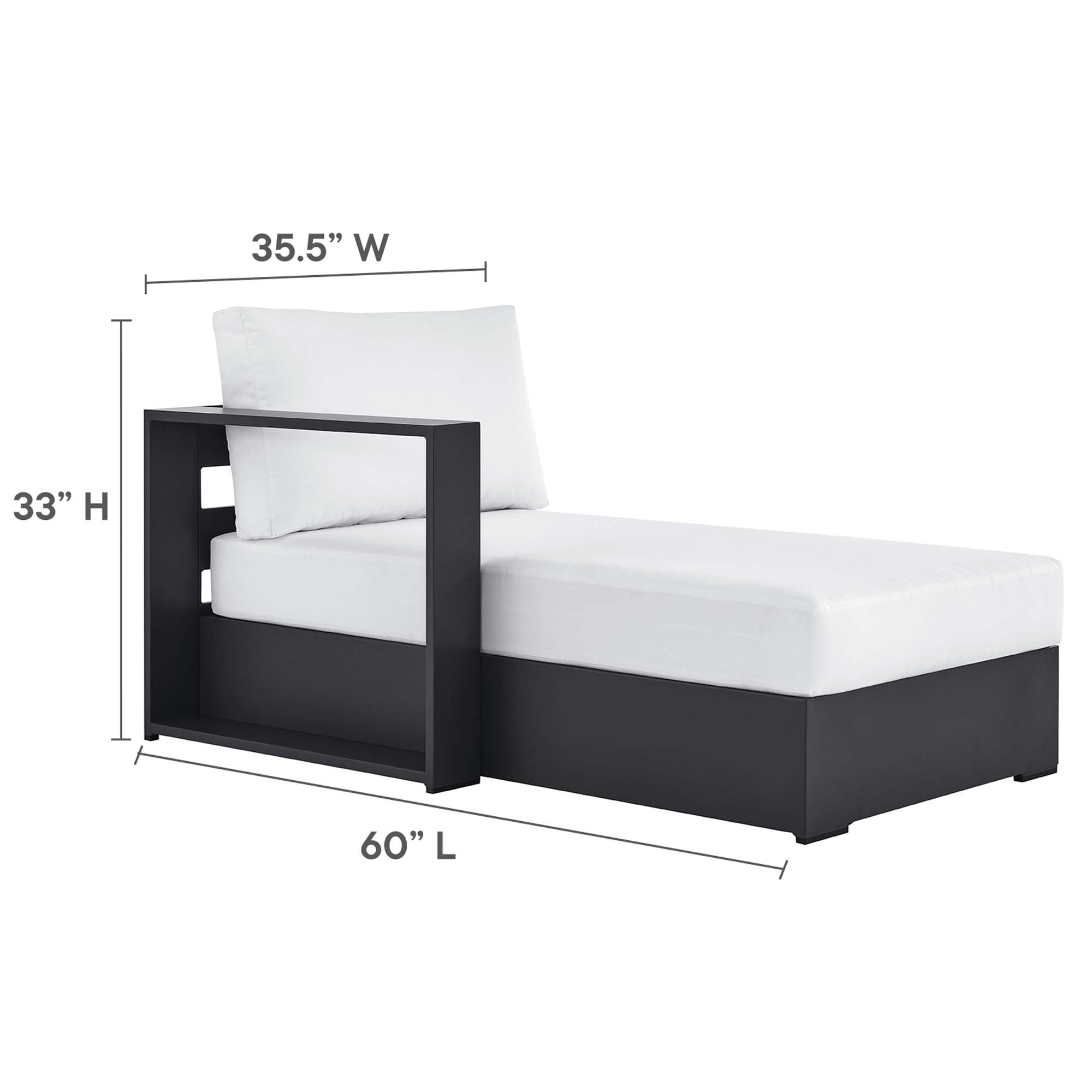 Modway Tahoe 4-Piece Outdoor Patio Powder-Coated Aluminum Sectional Sofa Set