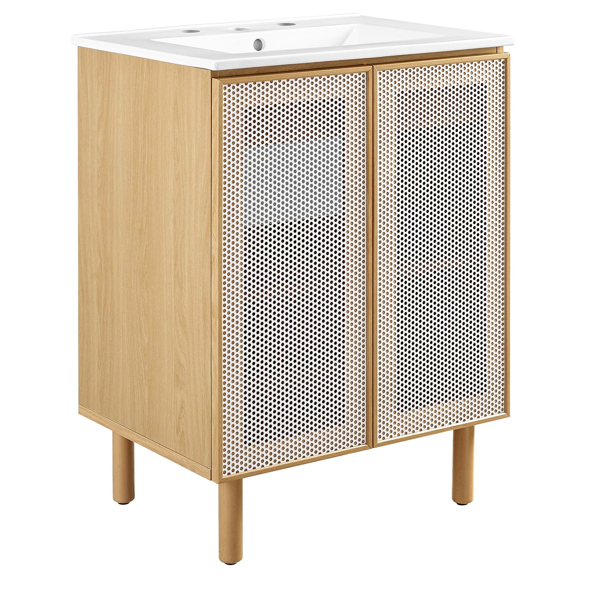 Modway Calla 24" Perforated Metal Bathroom Vanity