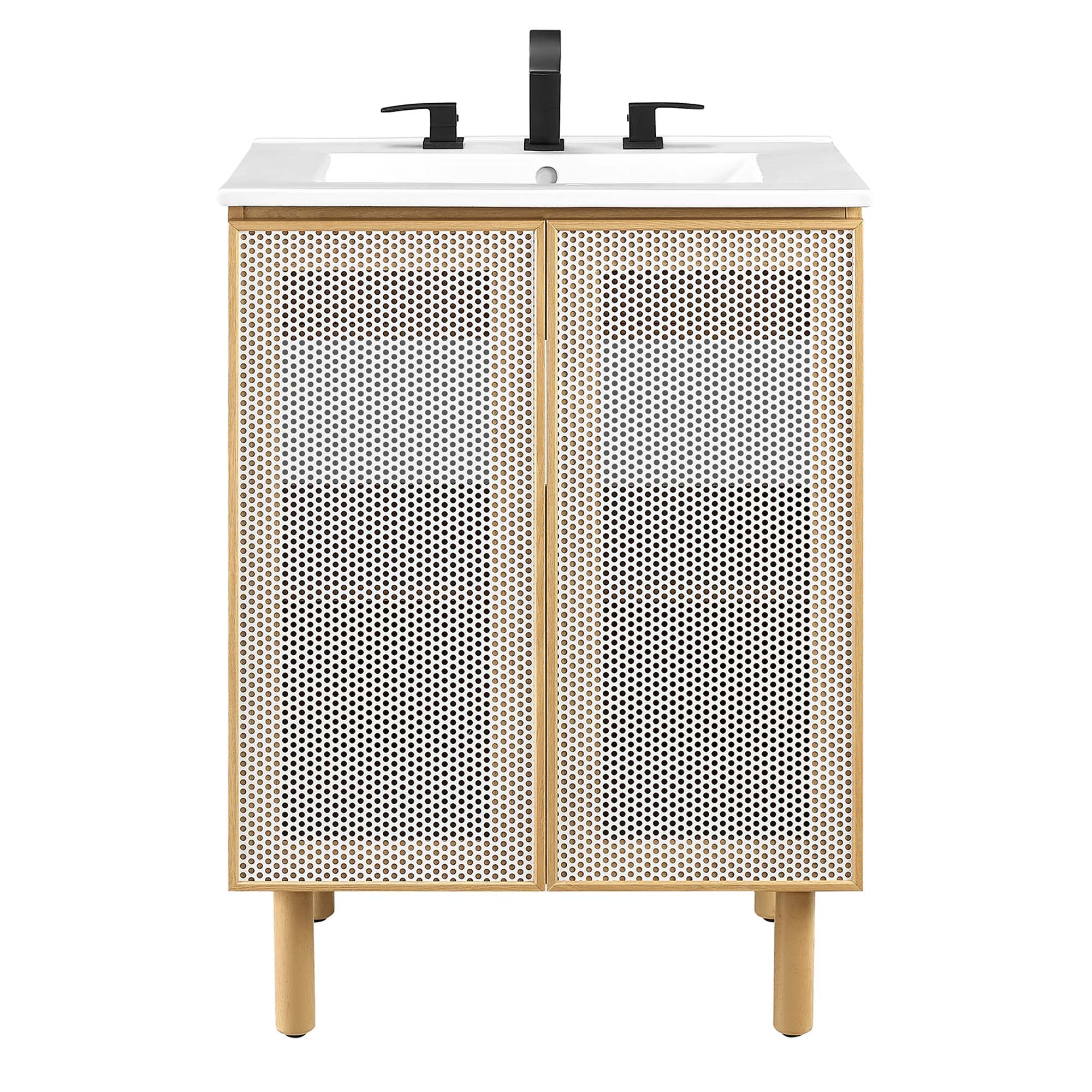 Modway Calla 24" Perforated Metal Bathroom Vanity