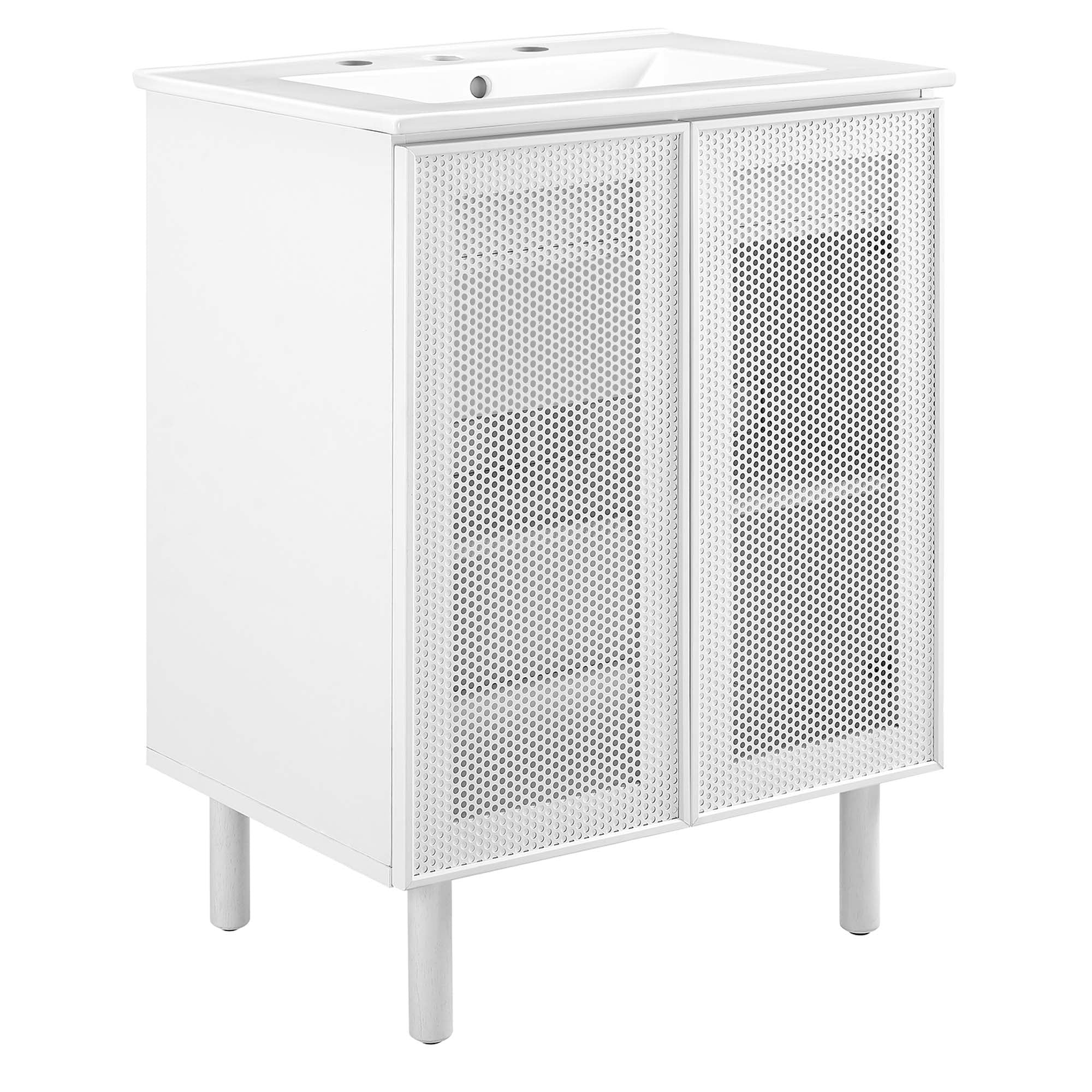 Modway Calla 24" Perforated Metal Bathroom Vanity