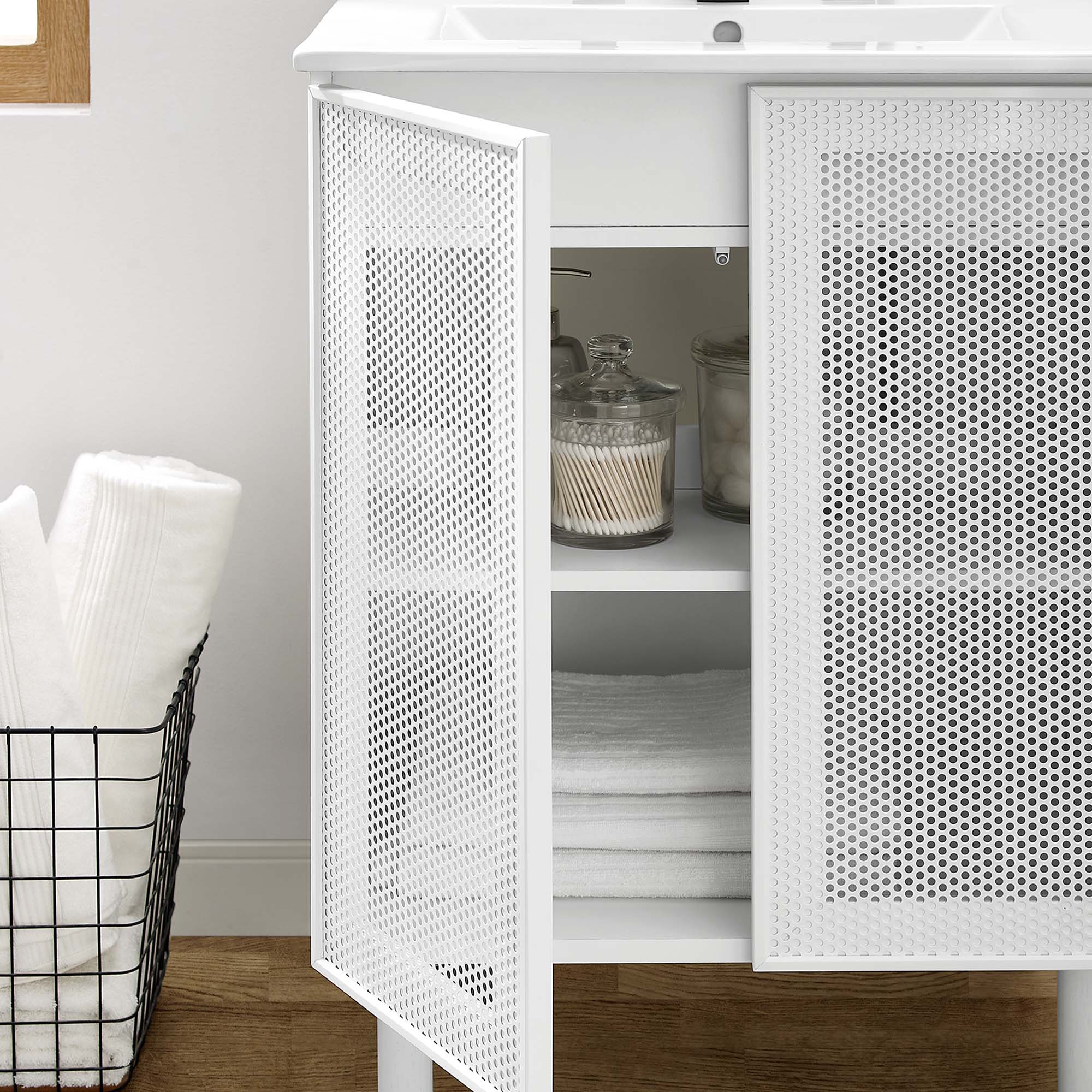 Modway Calla 24" Perforated Metal Bathroom Vanity