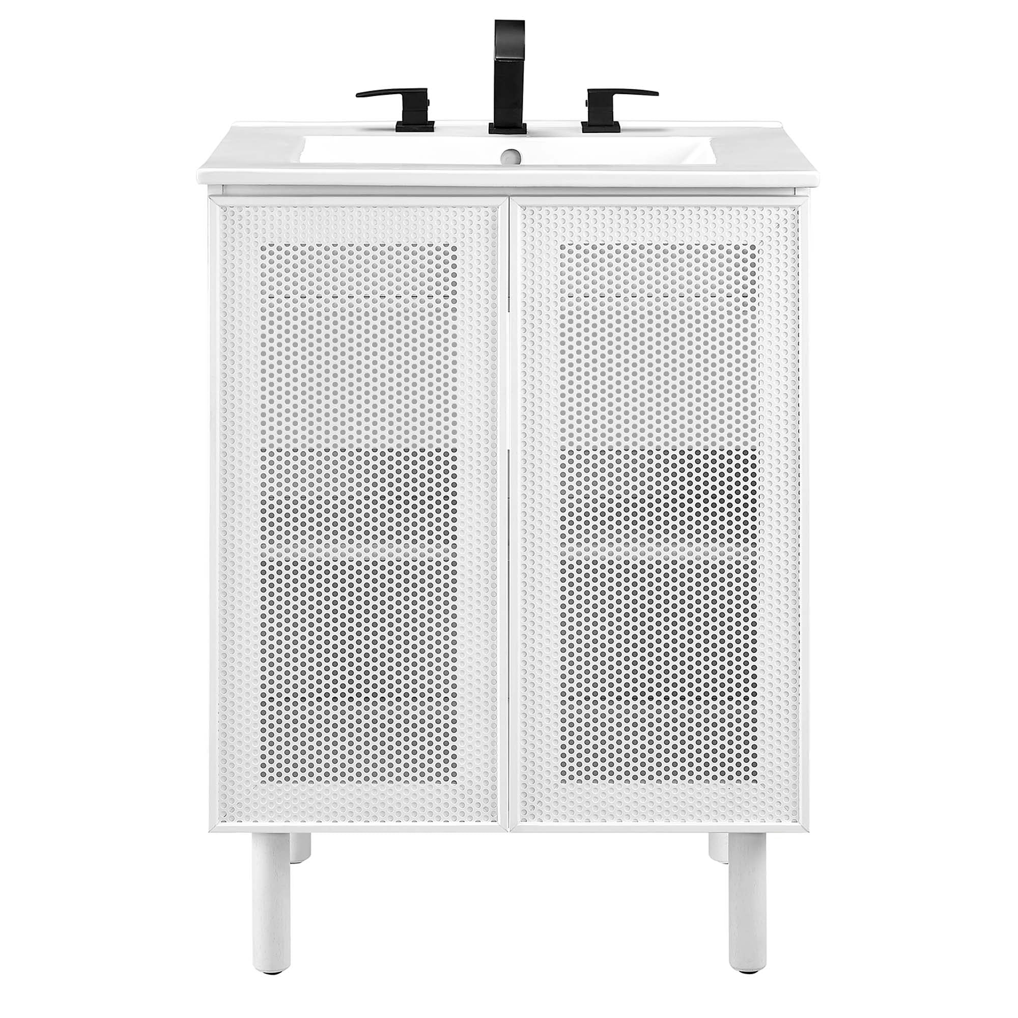 Modway Calla 24" Perforated Metal Bathroom Vanity