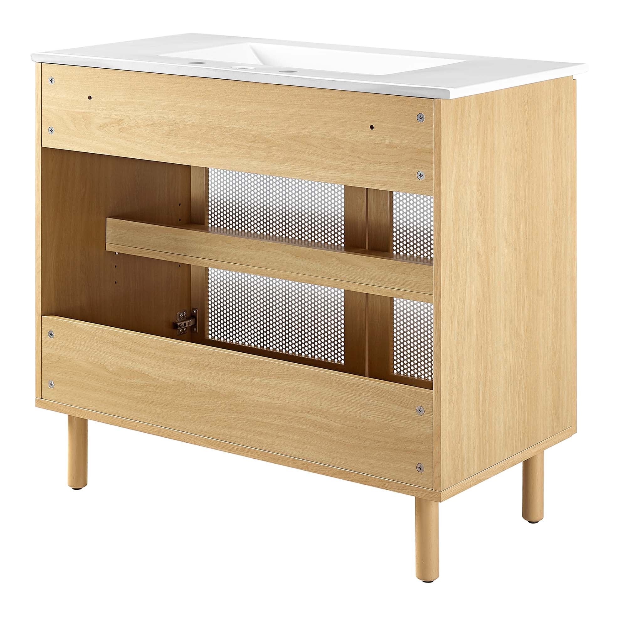 Modway Calla 36" Perforated Metal Bathroom Vanity