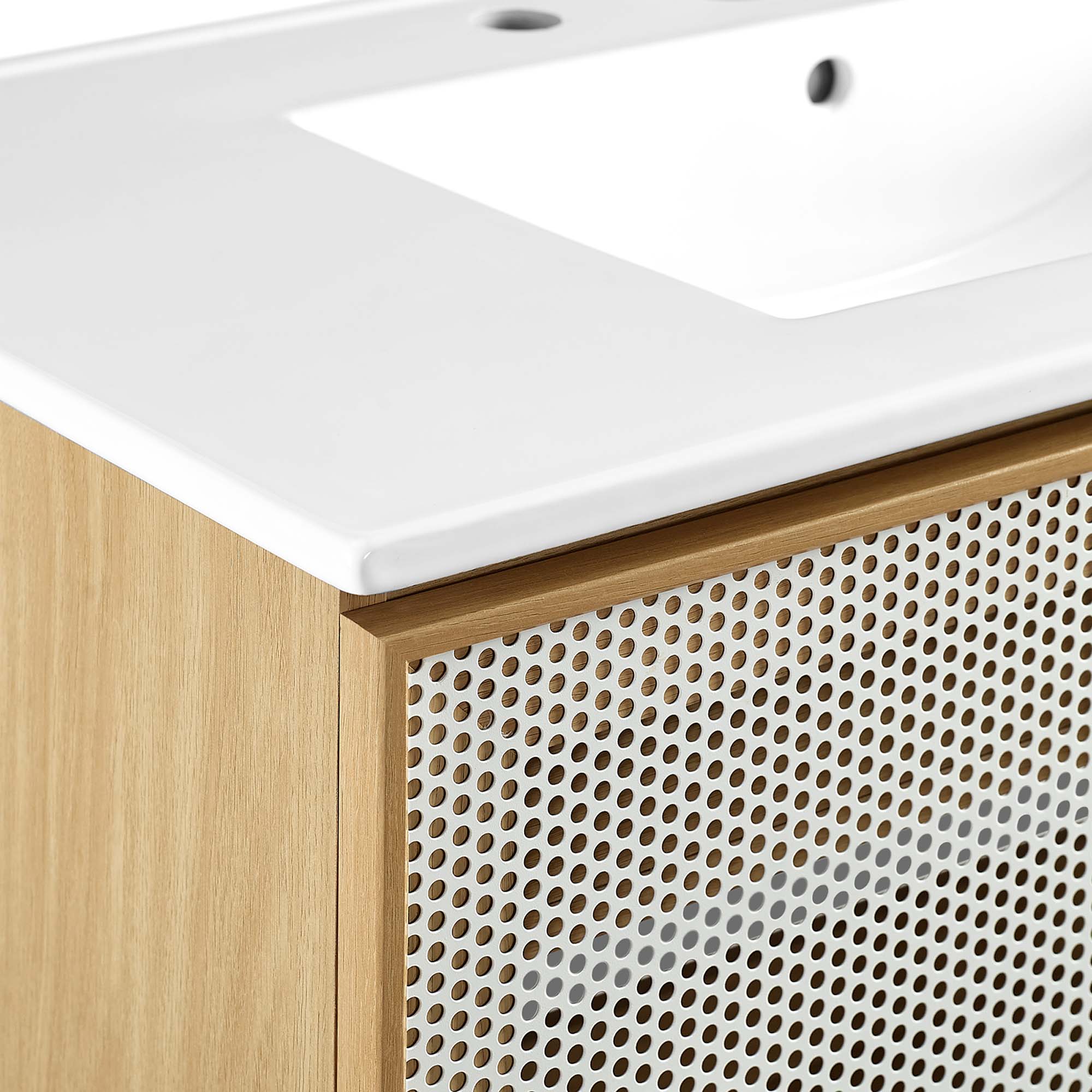 Modway Calla 36" Perforated Metal Bathroom Vanity