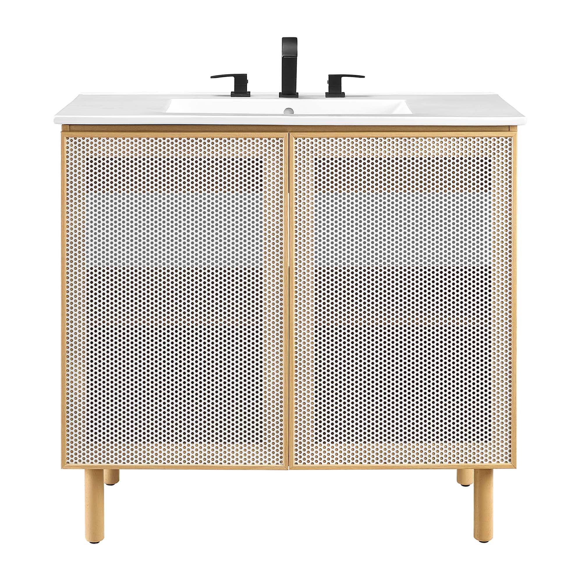 Modway Calla 36" Perforated Metal Bathroom Vanity