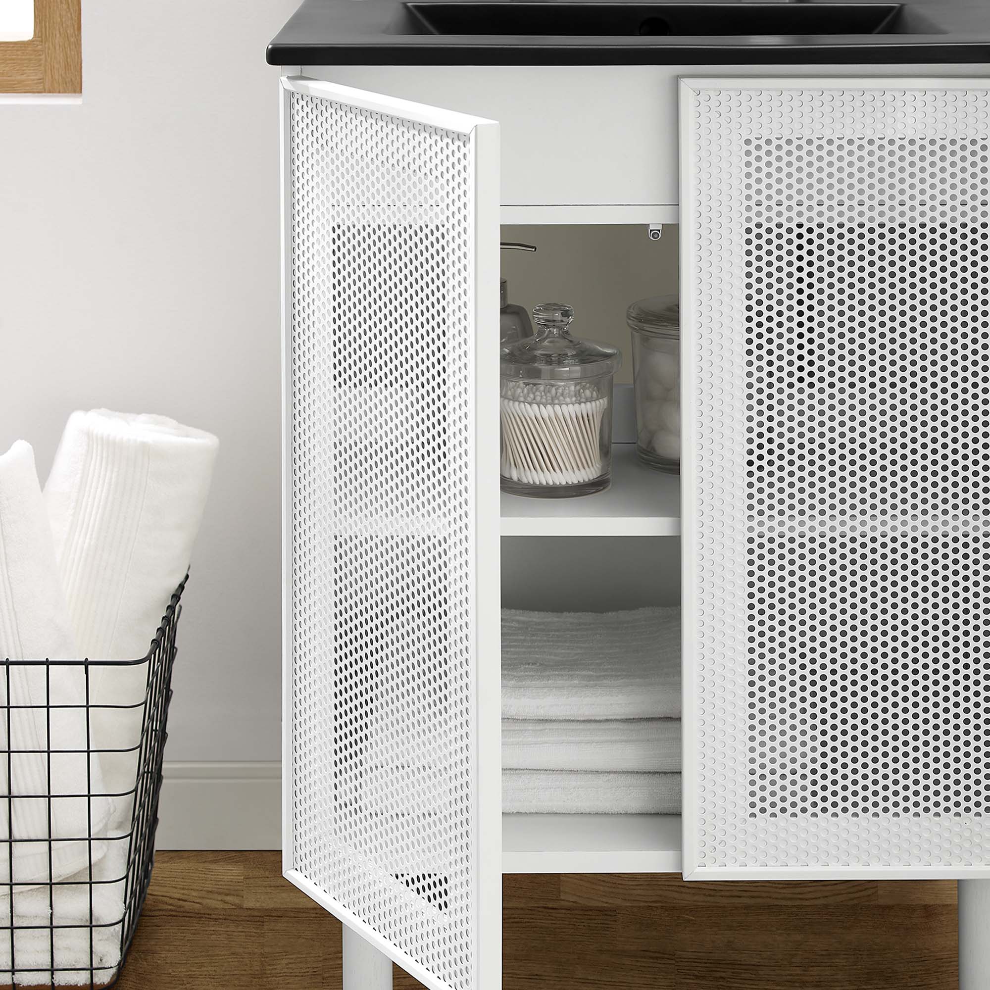 Modway Calla 24" Perforated Metal Bathroom Vanity