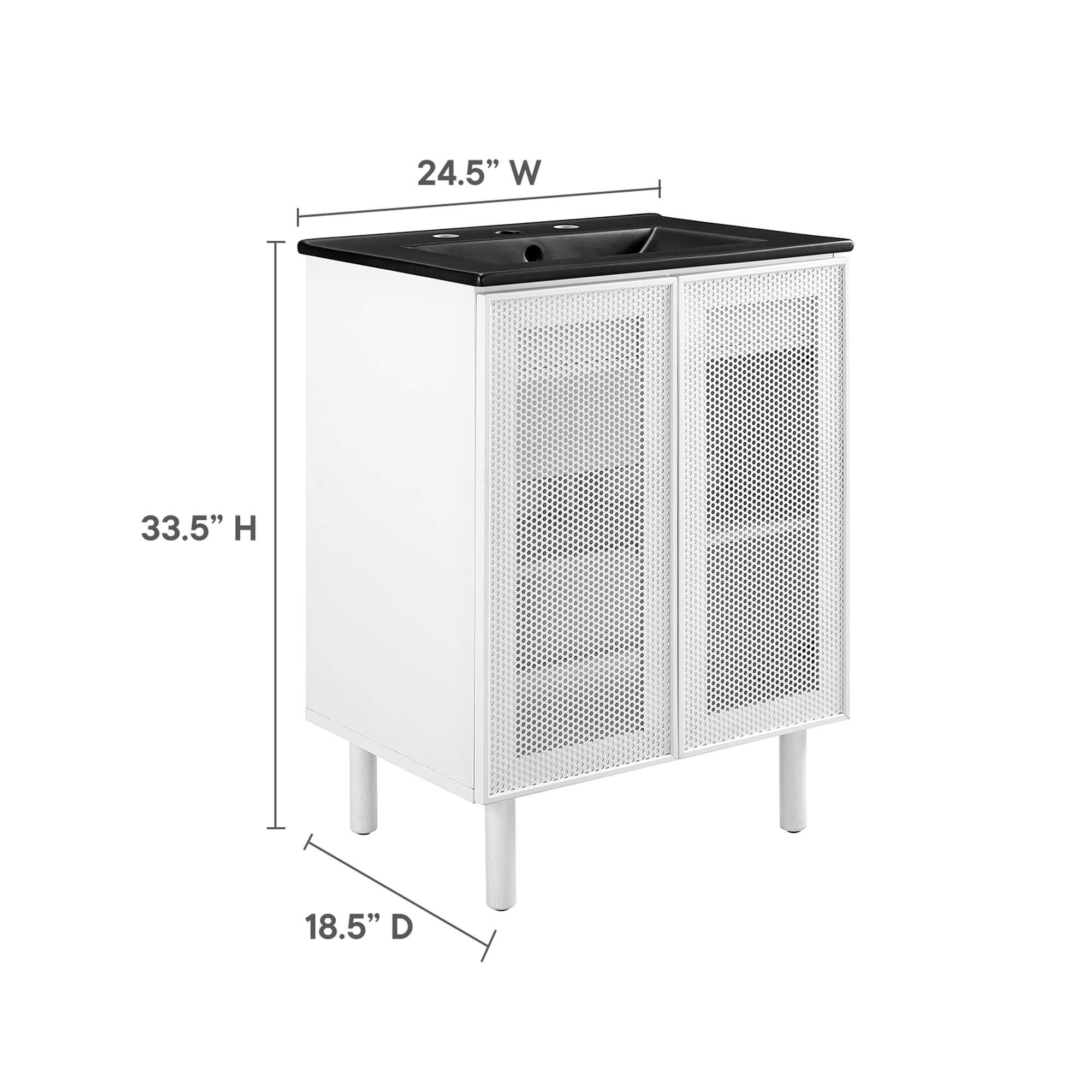 Modway Calla 24" Perforated Metal Bathroom Vanity