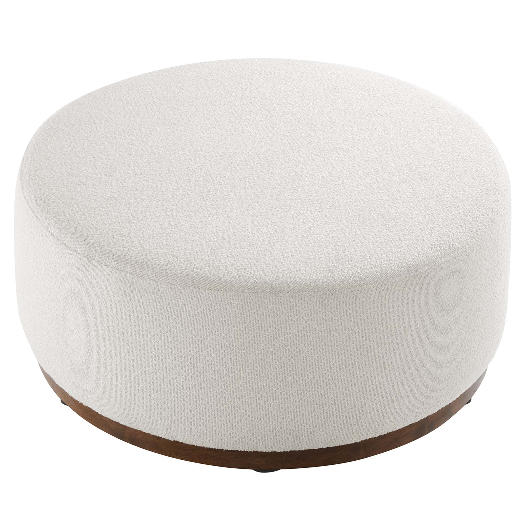 Modway Tilden Large 38" Round Boucle Upholstered Upholstered Ottoman