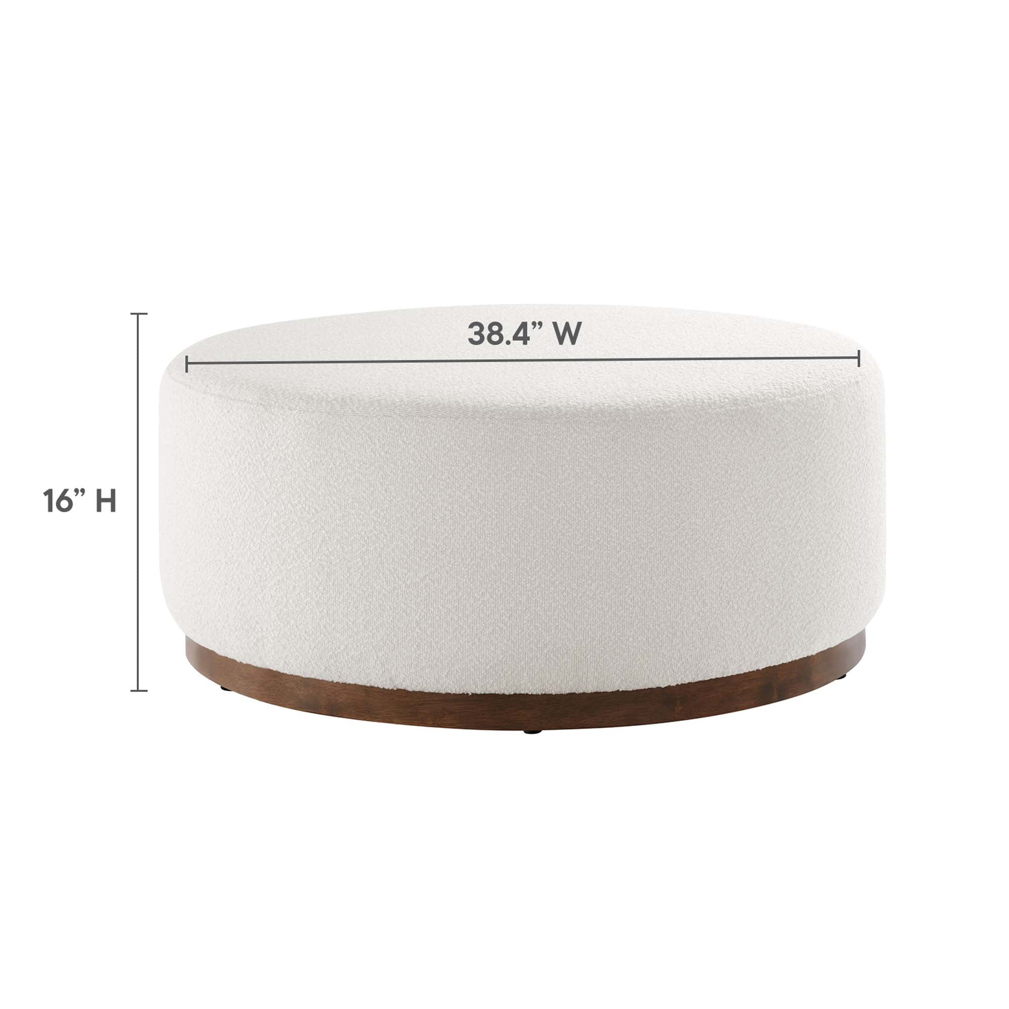 Modway Tilden Large 38" Round Boucle Upholstered Upholstered Ottoman