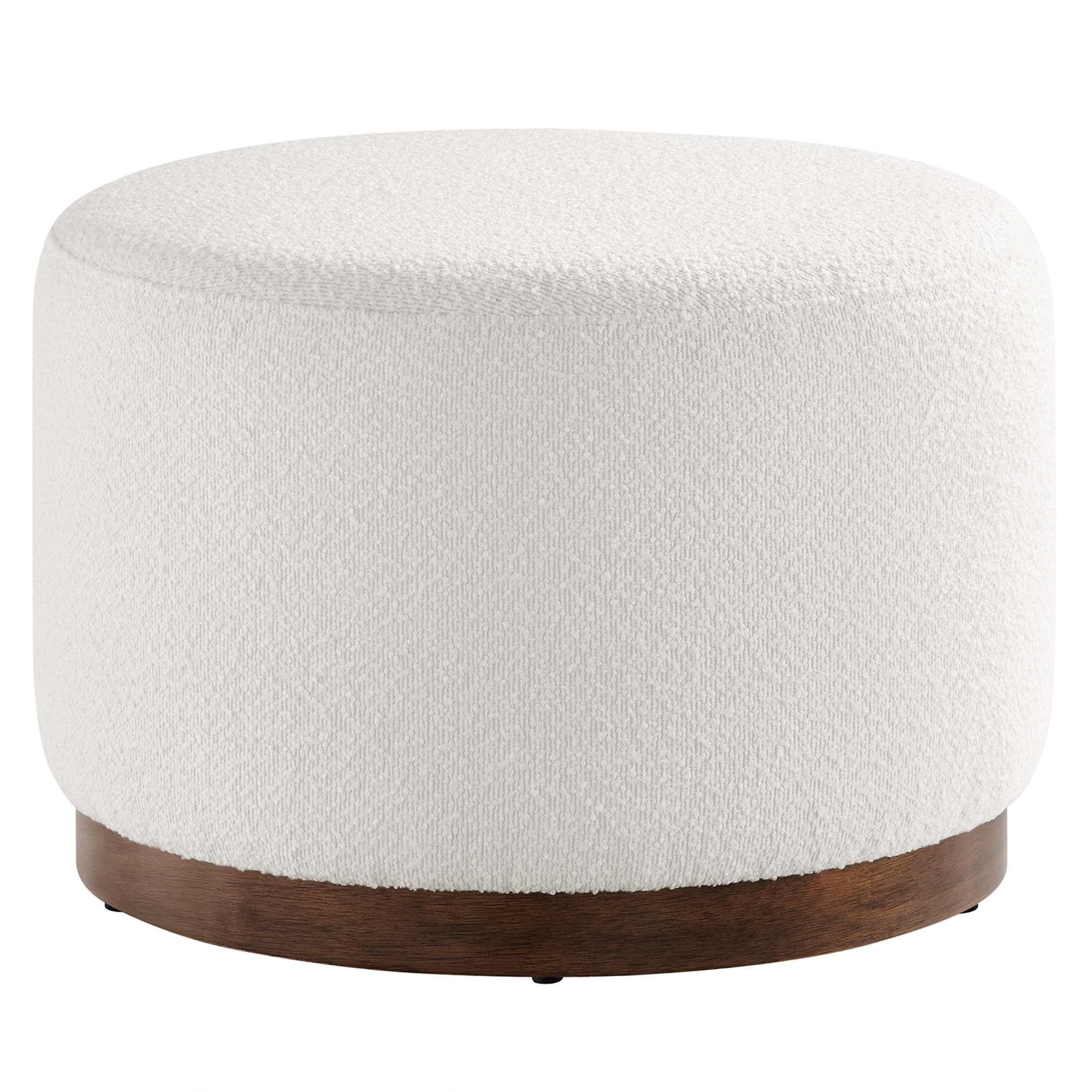 Modway Tilden Large 23" Round Boucle Upholstered Upholstered Ottoman