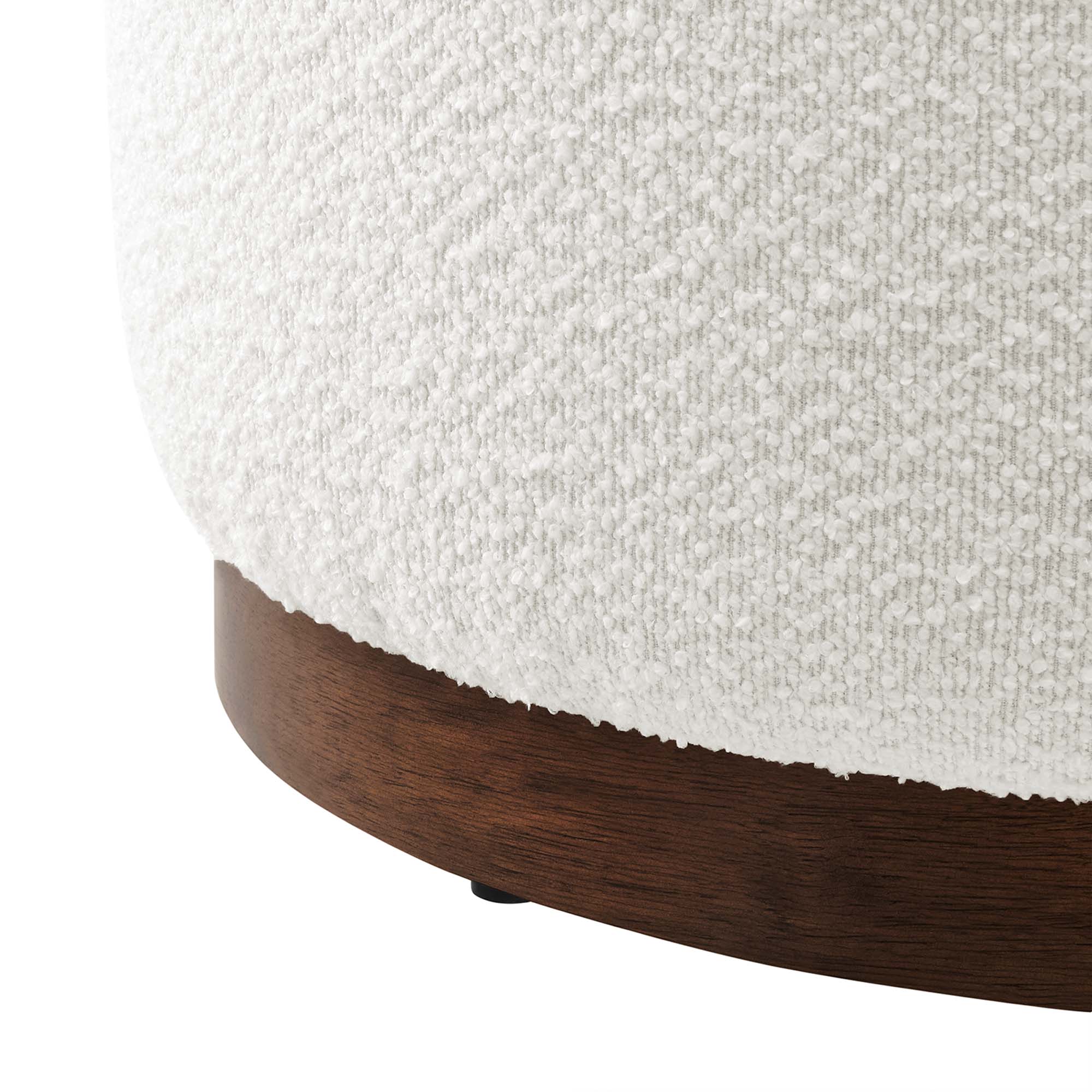 Modway Tilden Large 23" Round Boucle Upholstered Upholstered Ottoman