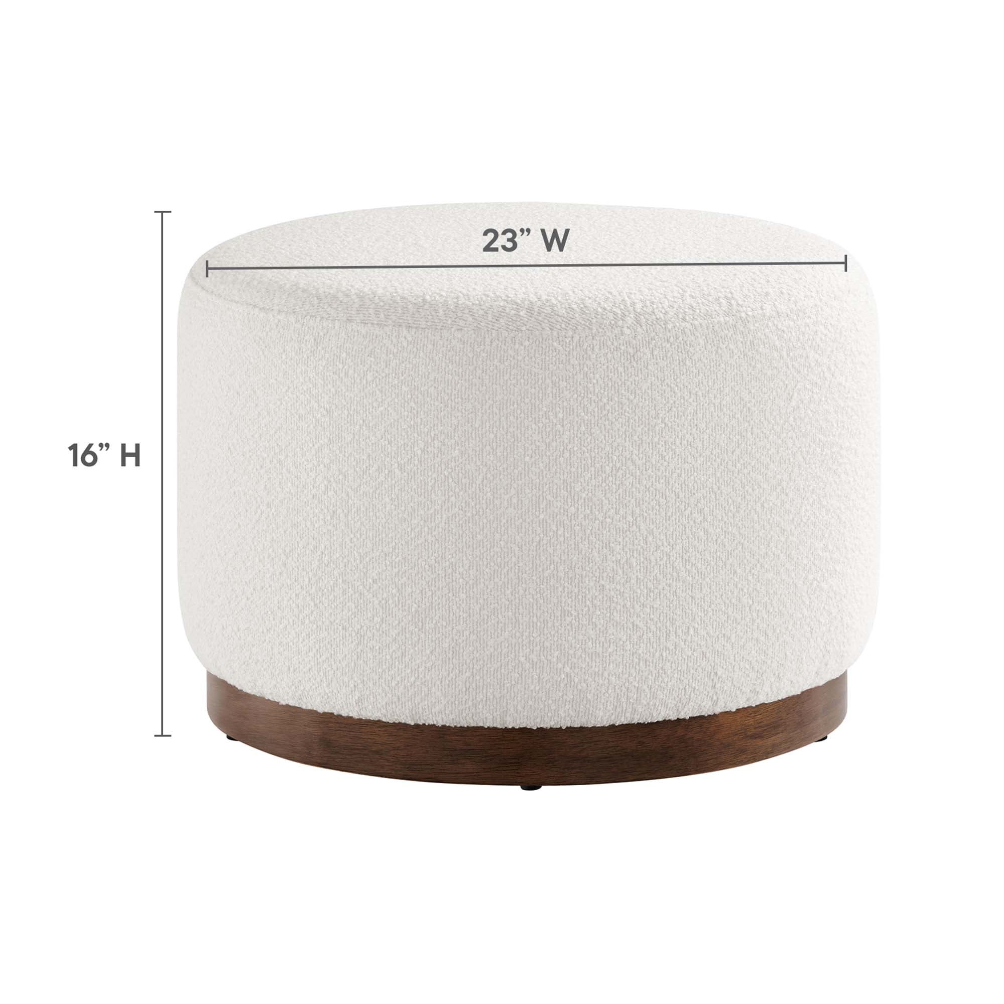 Modway Tilden Large 23" Round Boucle Upholstered Upholstered Ottoman