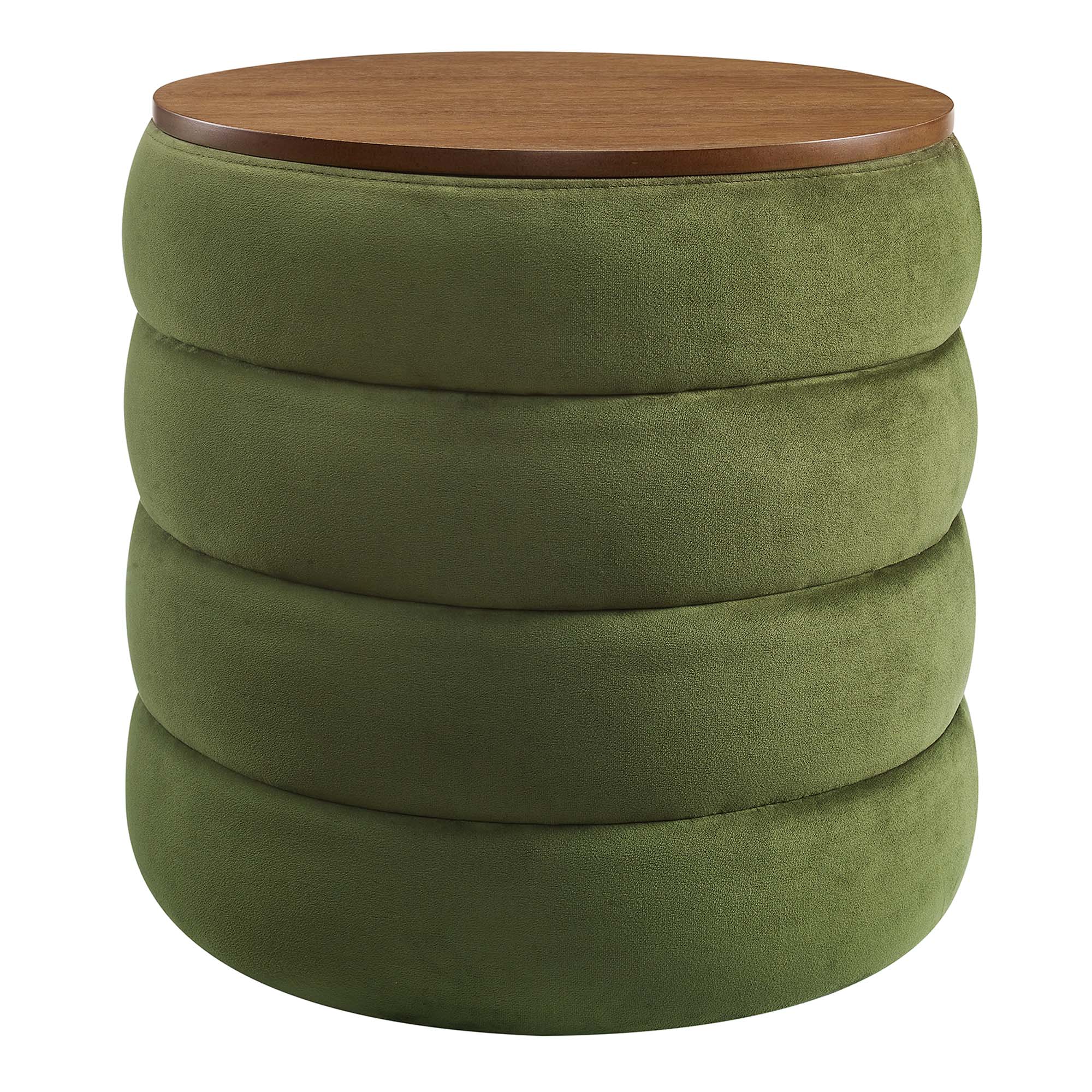 Modway Mezzo Round Performance Velvet Storage Ottoman