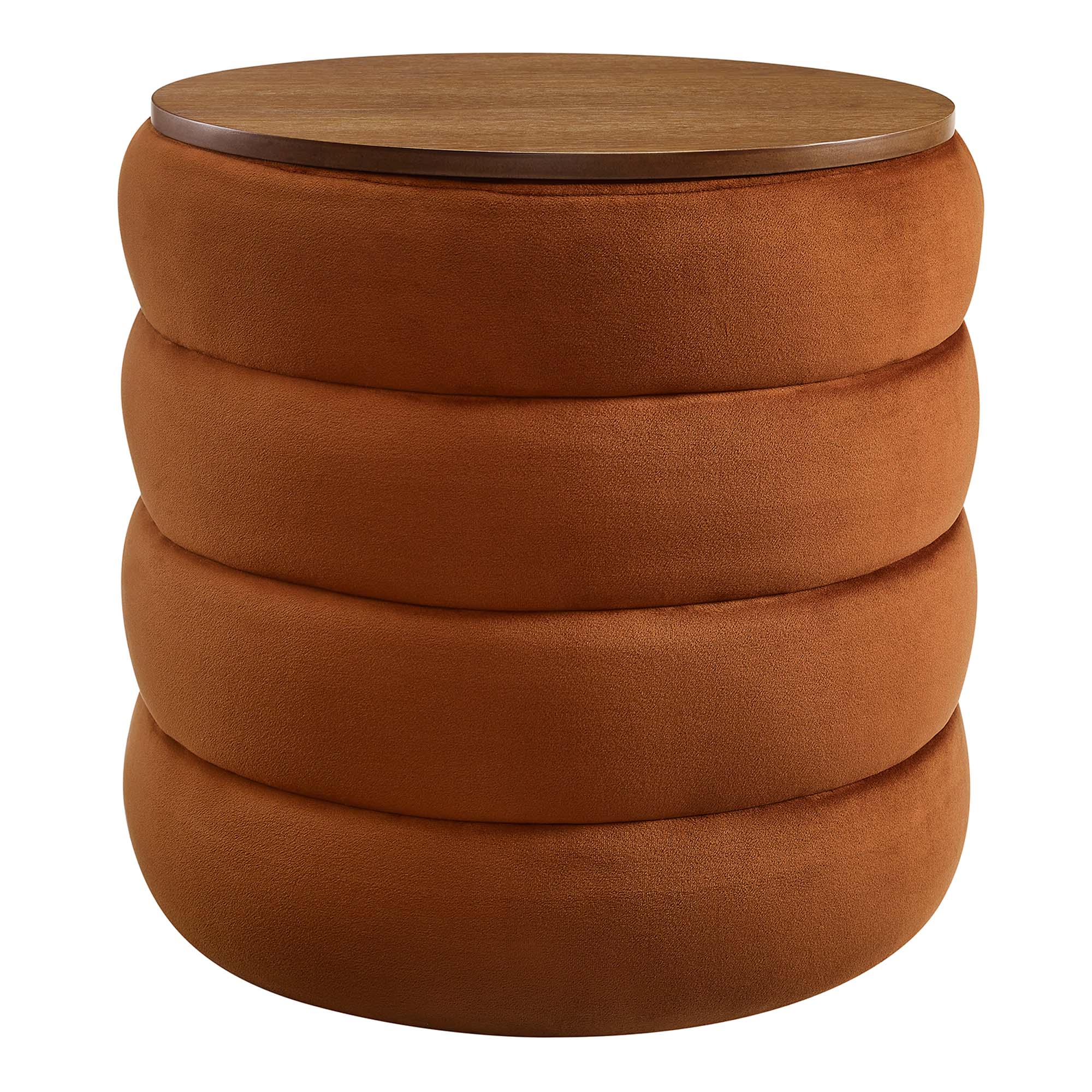 Modway Mezzo Round Performance Velvet Storage Ottoman