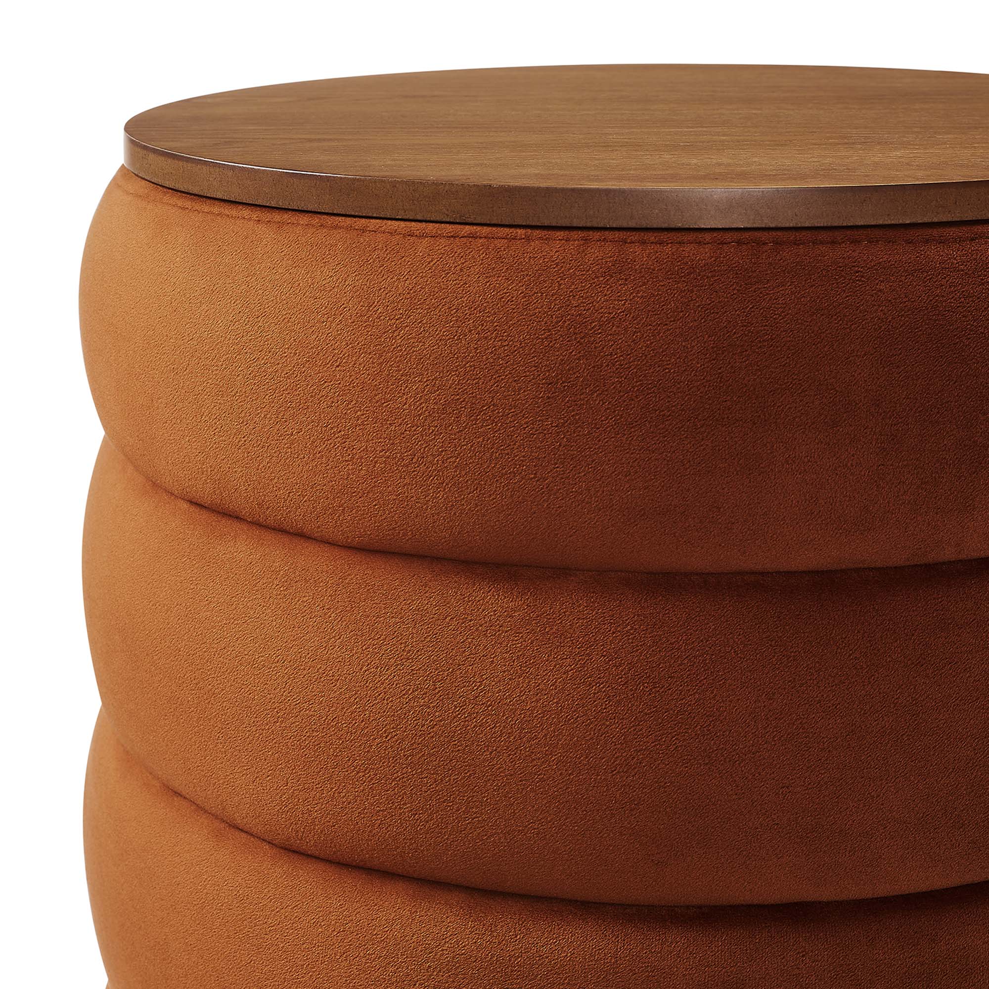 Modway Mezzo Round Performance Velvet Storage Ottoman