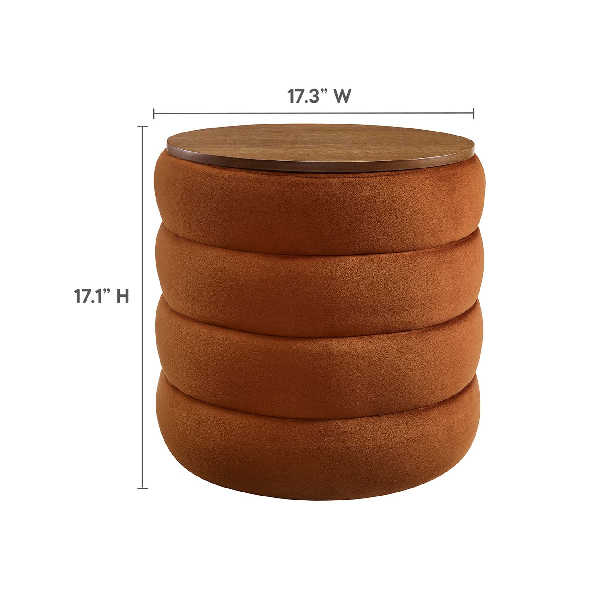 Modway Mezzo Round Performance Velvet Storage Ottoman