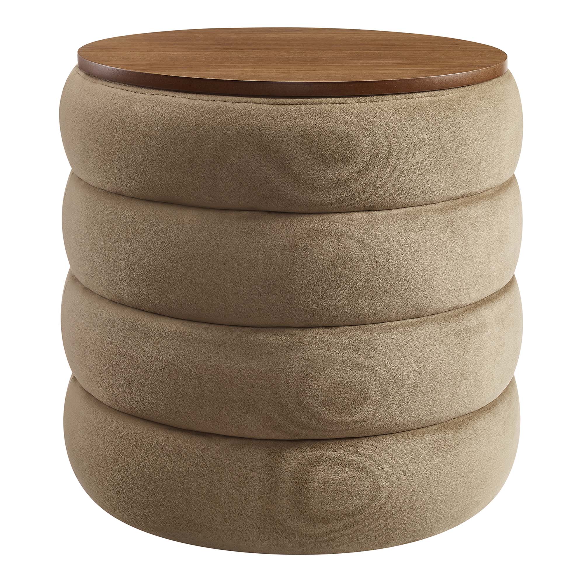 Modway Mezzo Round Performance Velvet Storage Ottoman
