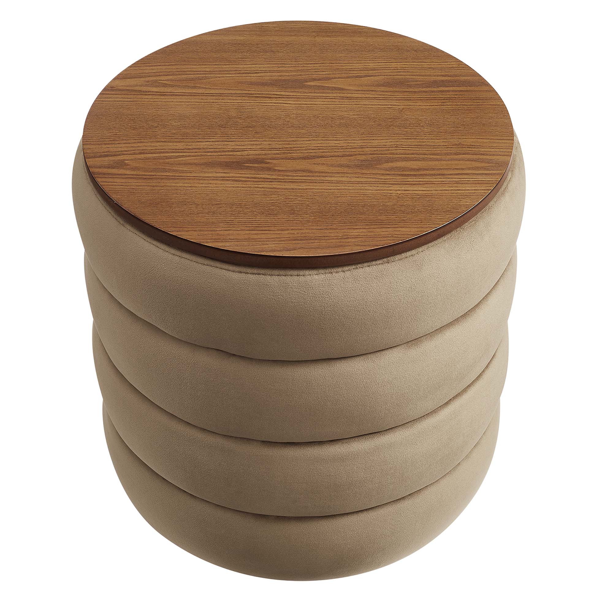 Modway Mezzo Round Performance Velvet Storage Ottoman