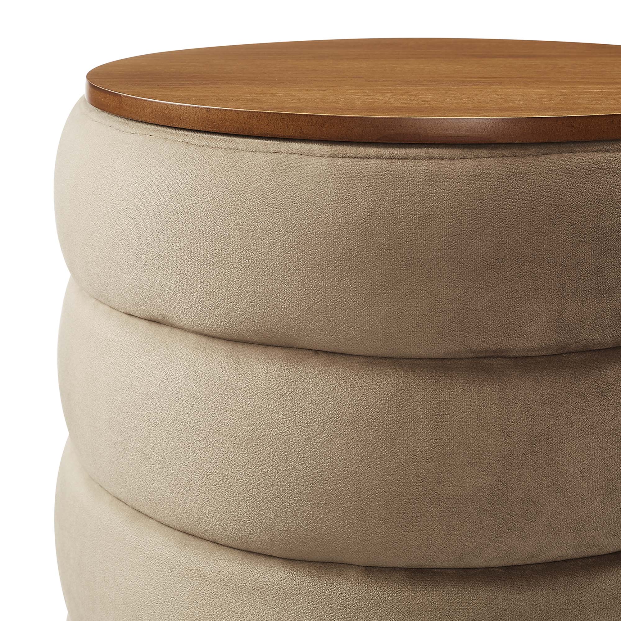 Modway Mezzo Round Performance Velvet Storage Ottoman