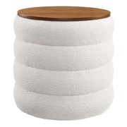 Modway Mezzo Round Boucle Fabric Storage Ottoman