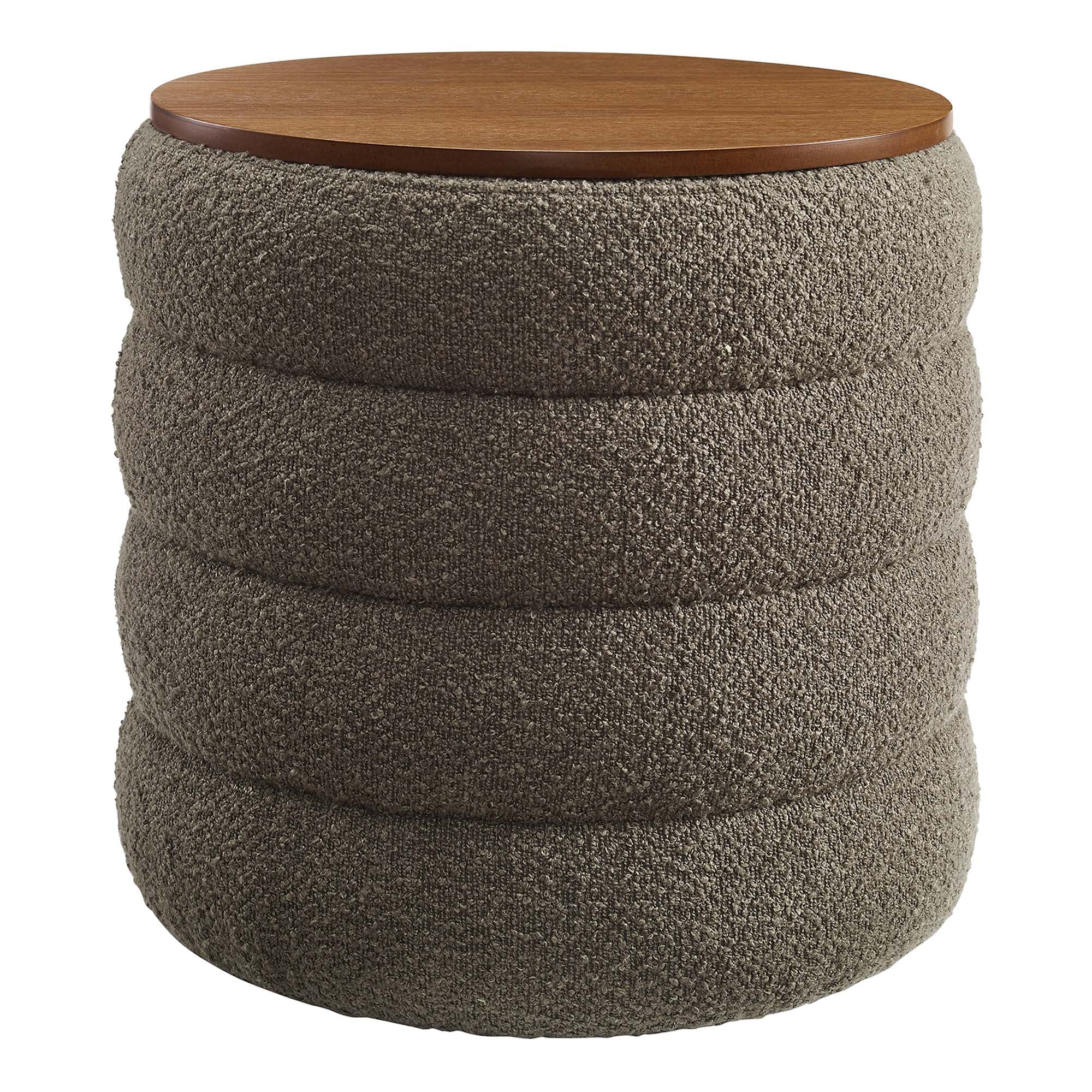 Modway Mezzo Round Boucle Fabric Storage Ottoman