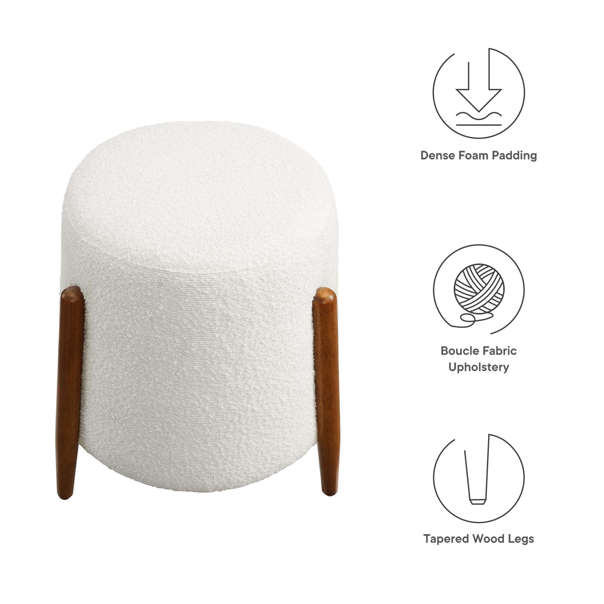 Modway Riven Upholstered Boucle Fabric Ottoman