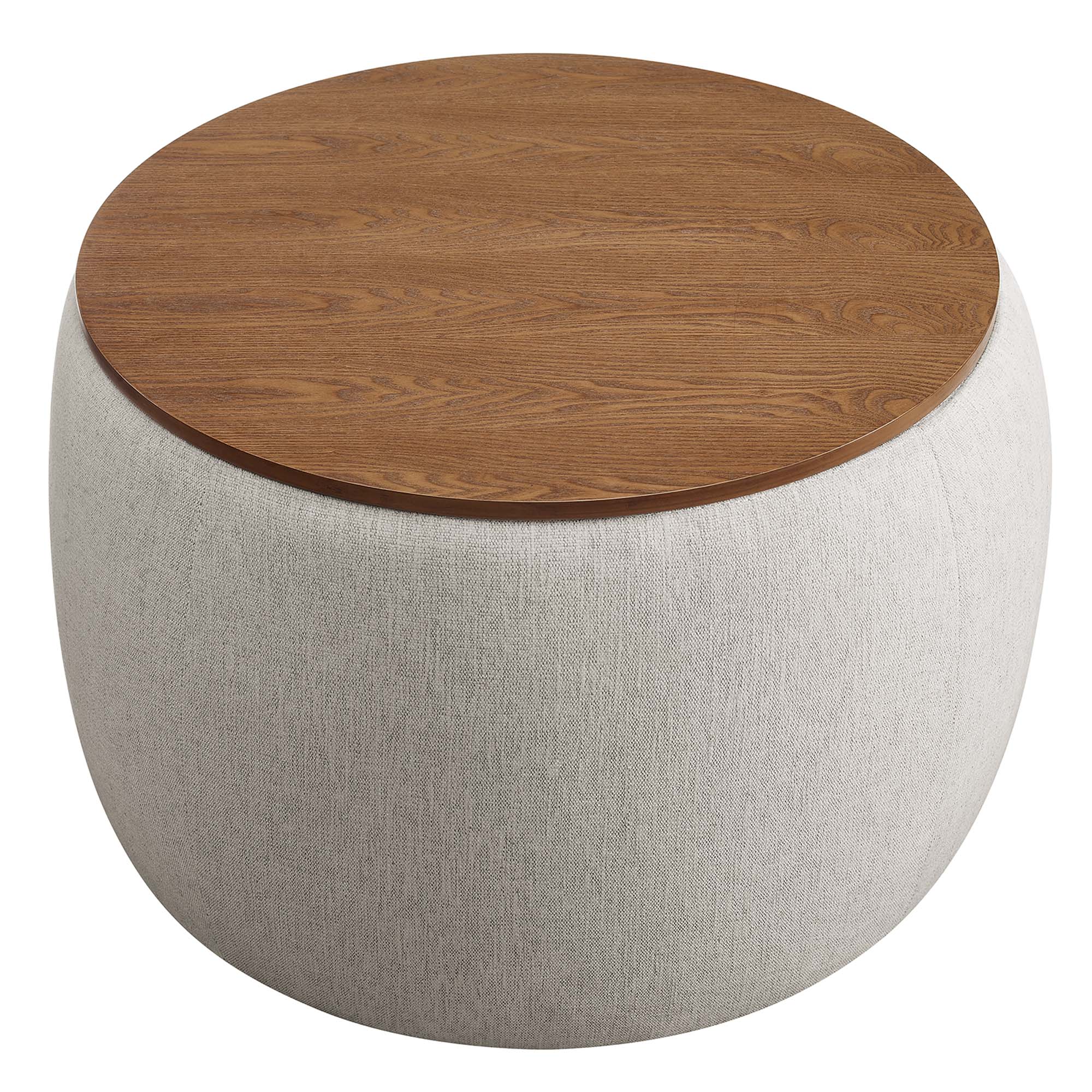 Modway Perla Woven Heathered Fabric Upholstered Storage Ottoman
