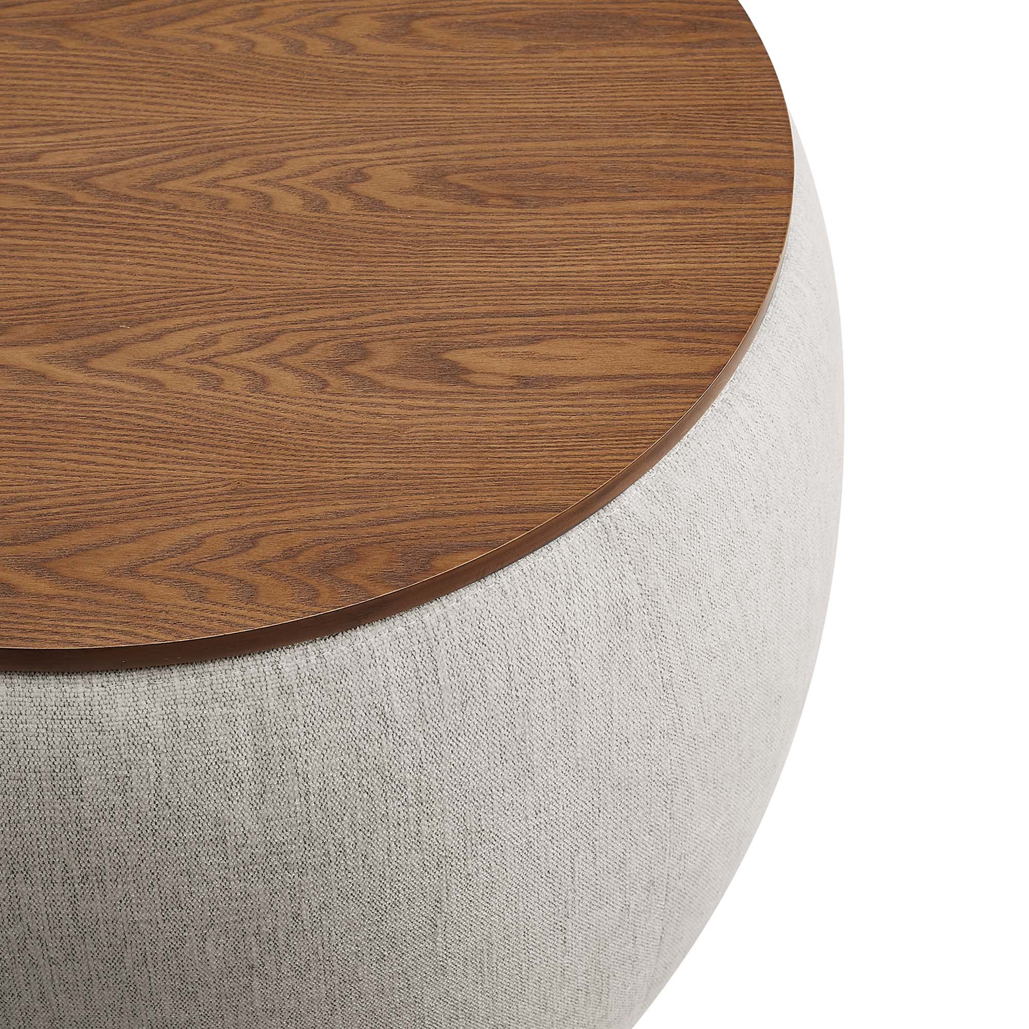 Modway Perla Woven Heathered Fabric Upholstered Storage Ottoman