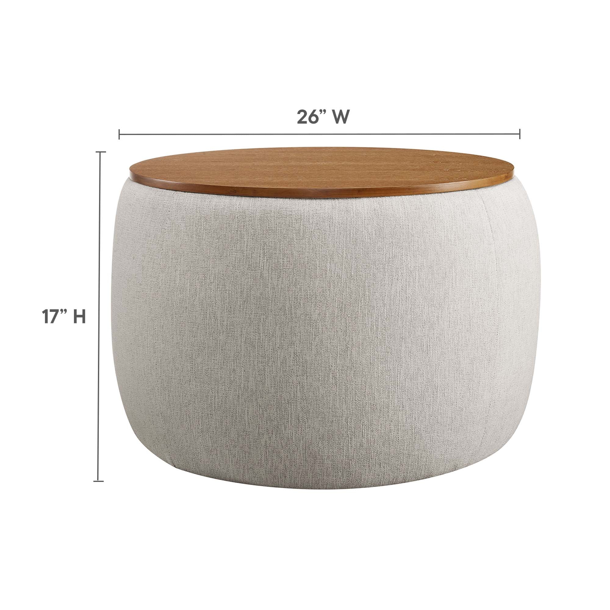 Modway Perla Woven Heathered Fabric Upholstered Storage Ottoman