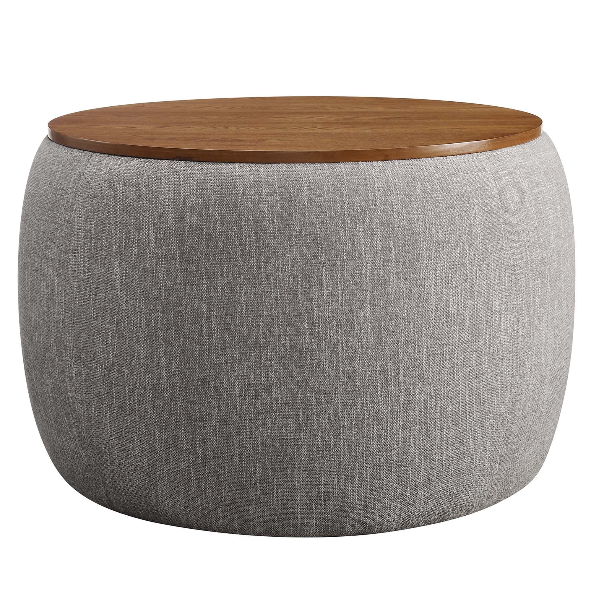 Modway Perla Woven Heathered Fabric Upholstered Storage Ottoman