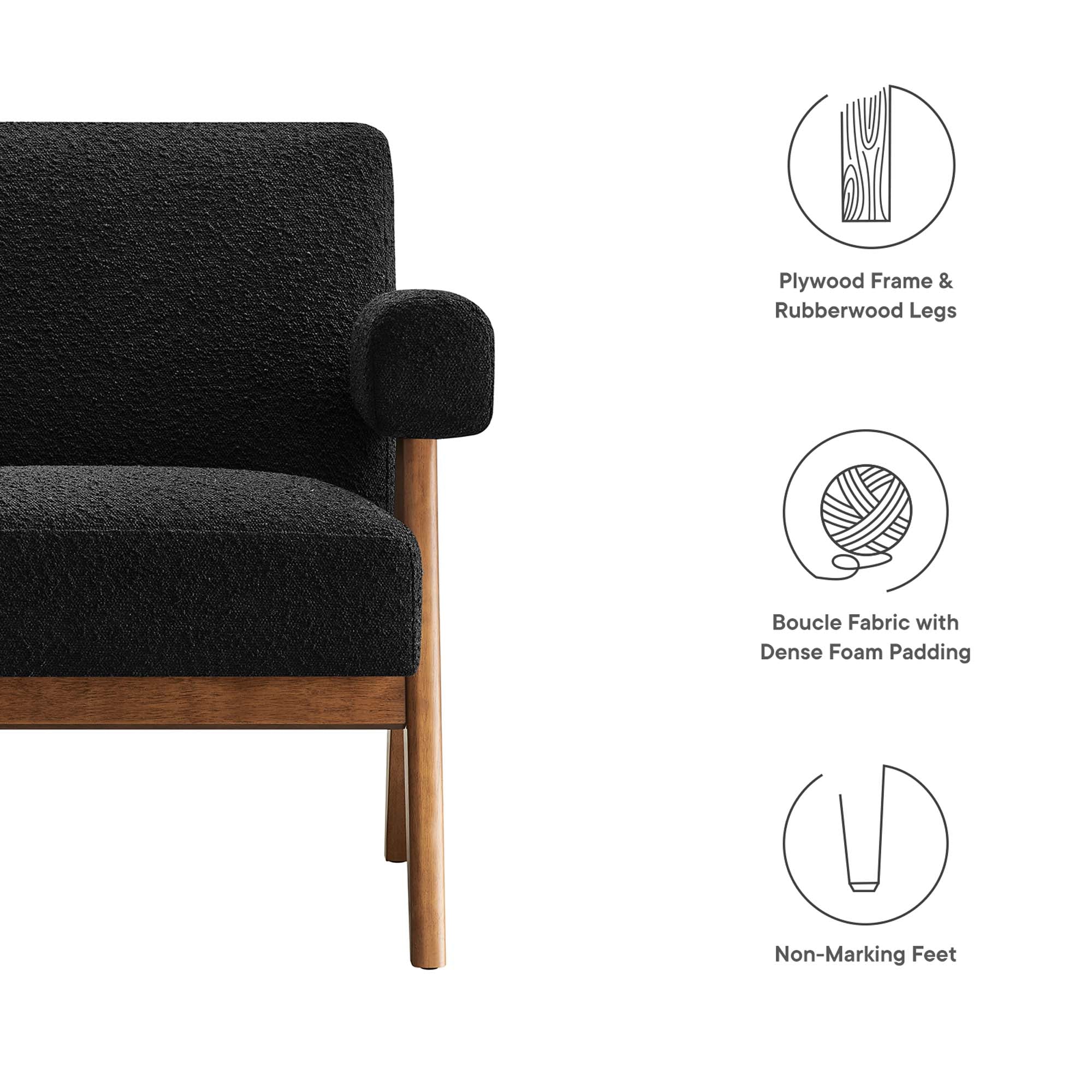 Modway Lyra Boucle Fabric Armchair Set of 2