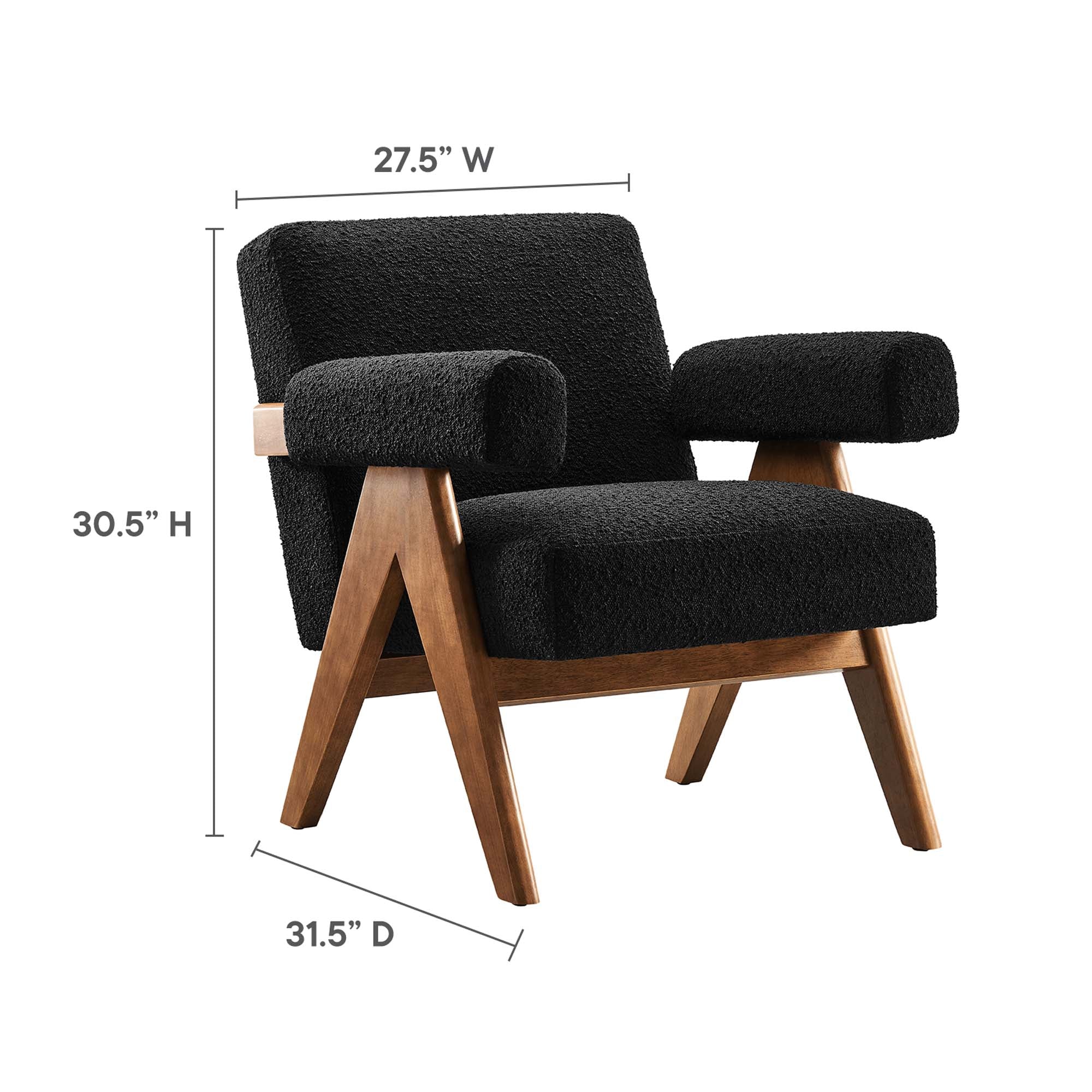 Modway Lyra Boucle Fabric Armchair Set of 2