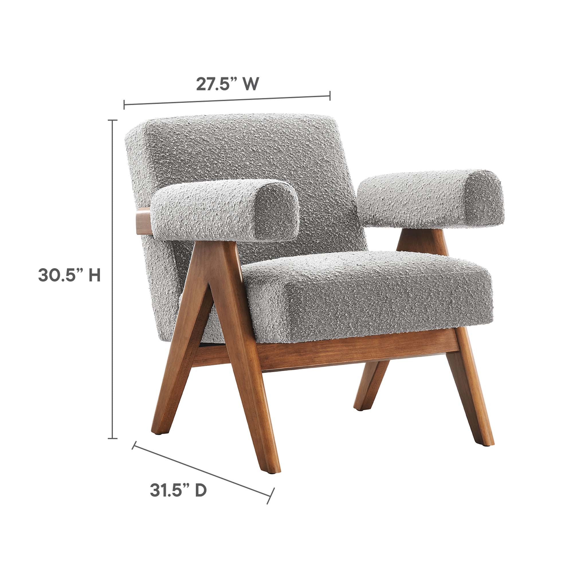 Modway Lyra Boucle Fabric Armchair Set of 2
