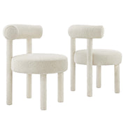 Modway Toulouse Boucle Fabric Dining Chair Set of 2