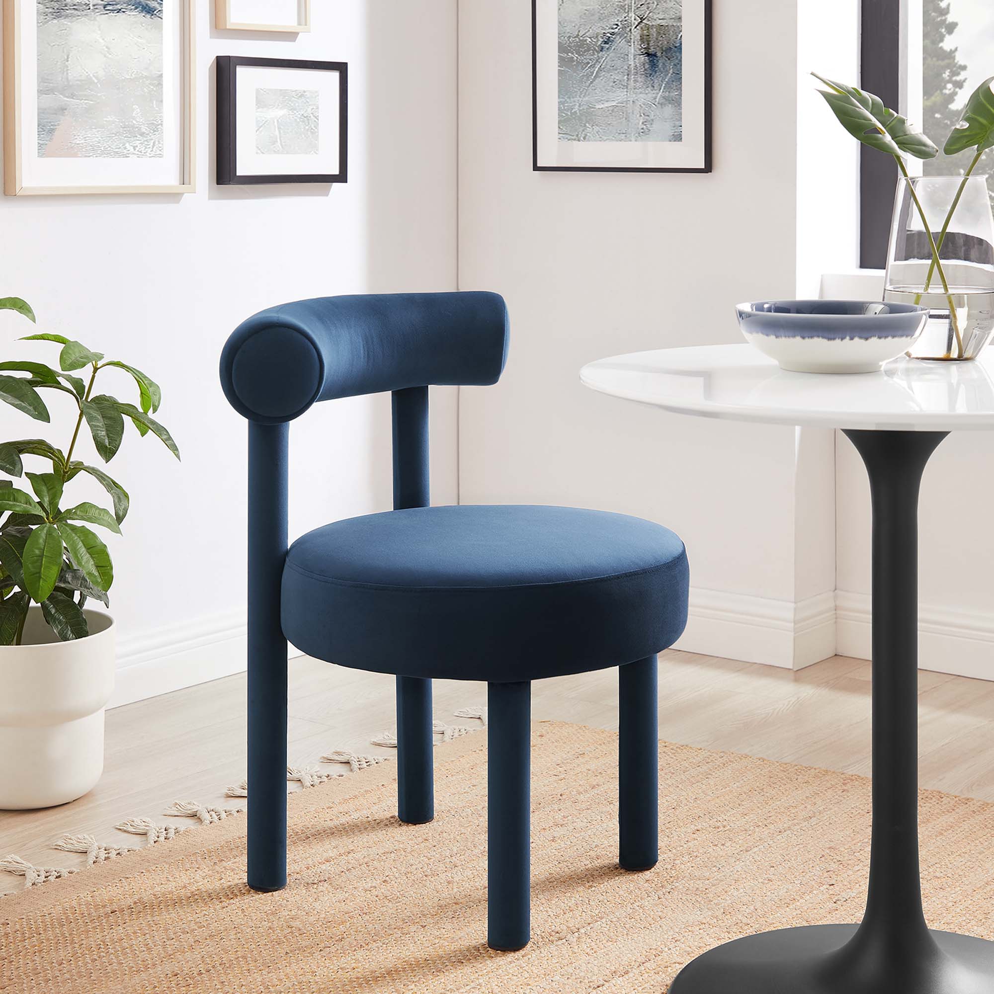 Modway Toulouse Performance Velvet Dining Chair Set of 2