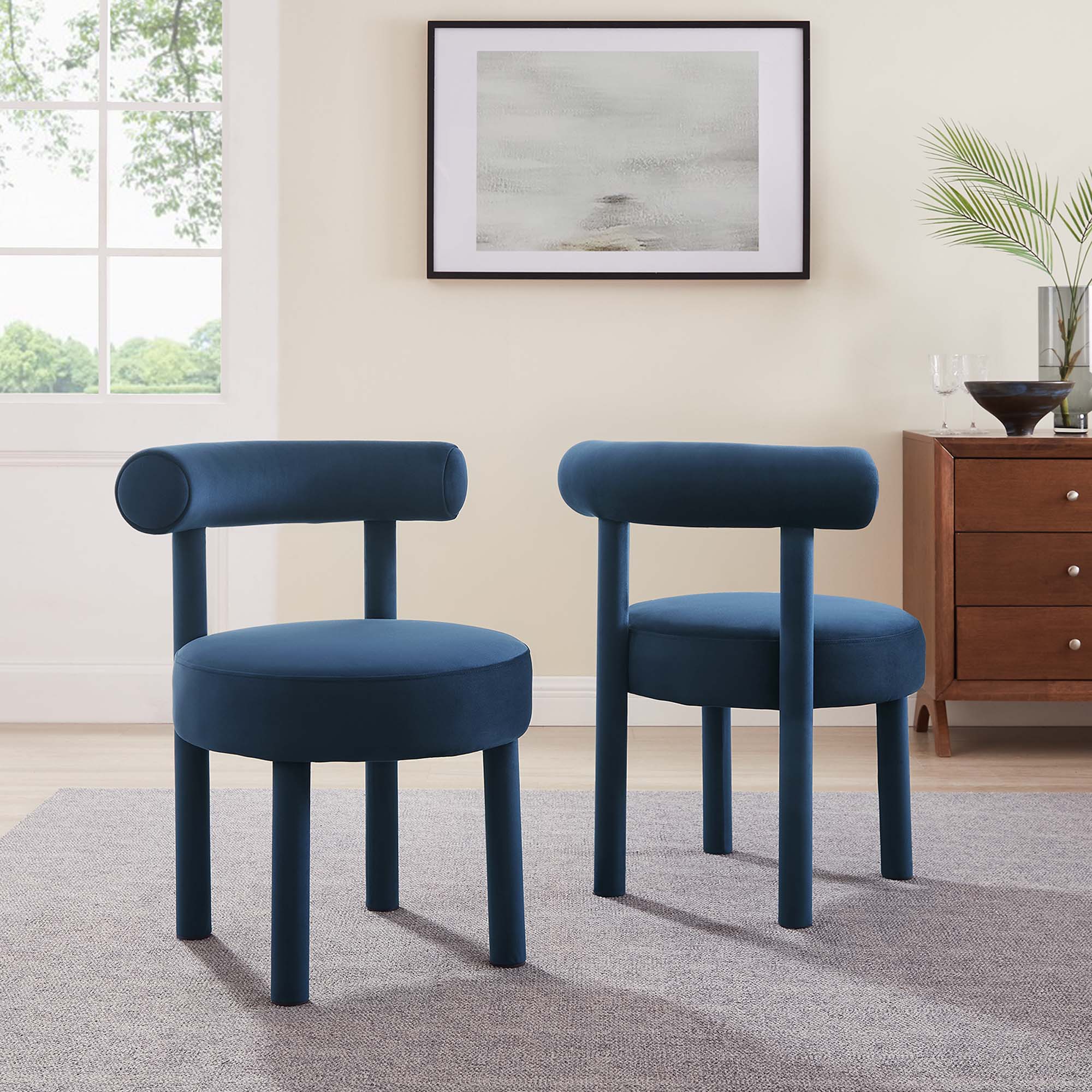 Modway Toulouse Performance Velvet Dining Chair Set of 2