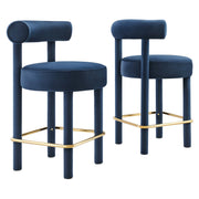 Modway Toulouse Performance Velvet Counter Stool Set of 2