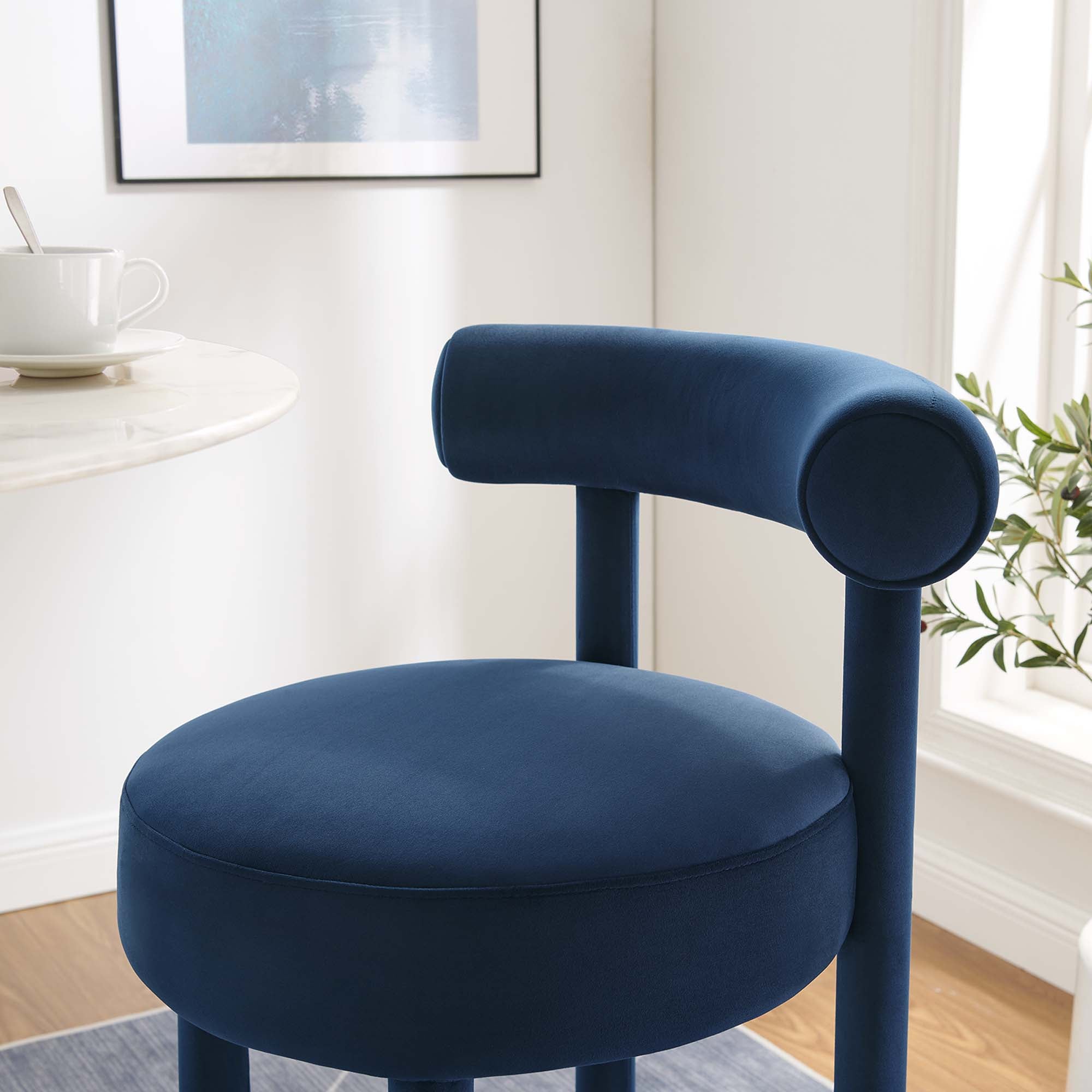 Modway Toulouse Performance Velvet Bar Stool Set of 2