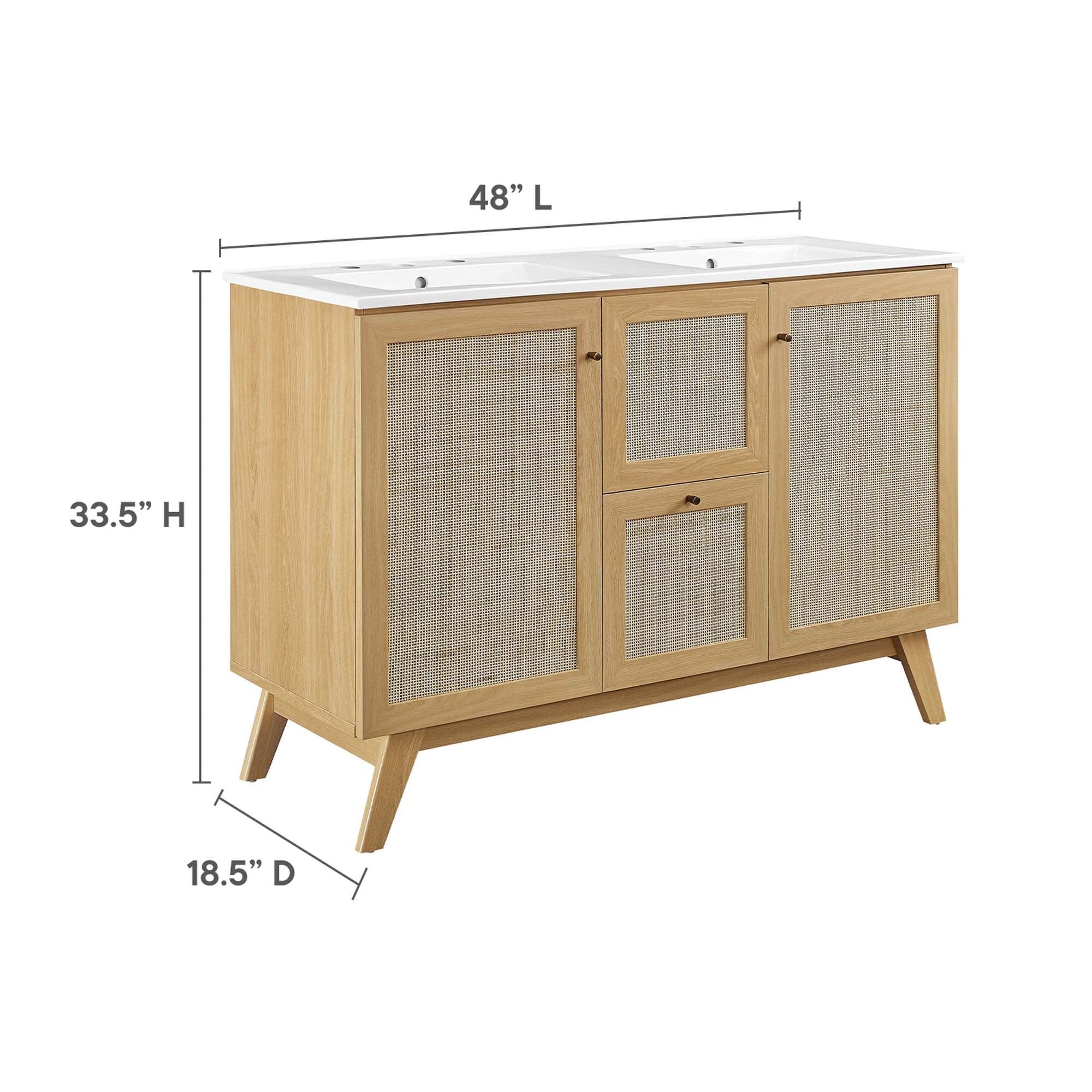 Modway Soma 48” Double Sink Bathroom Vanity