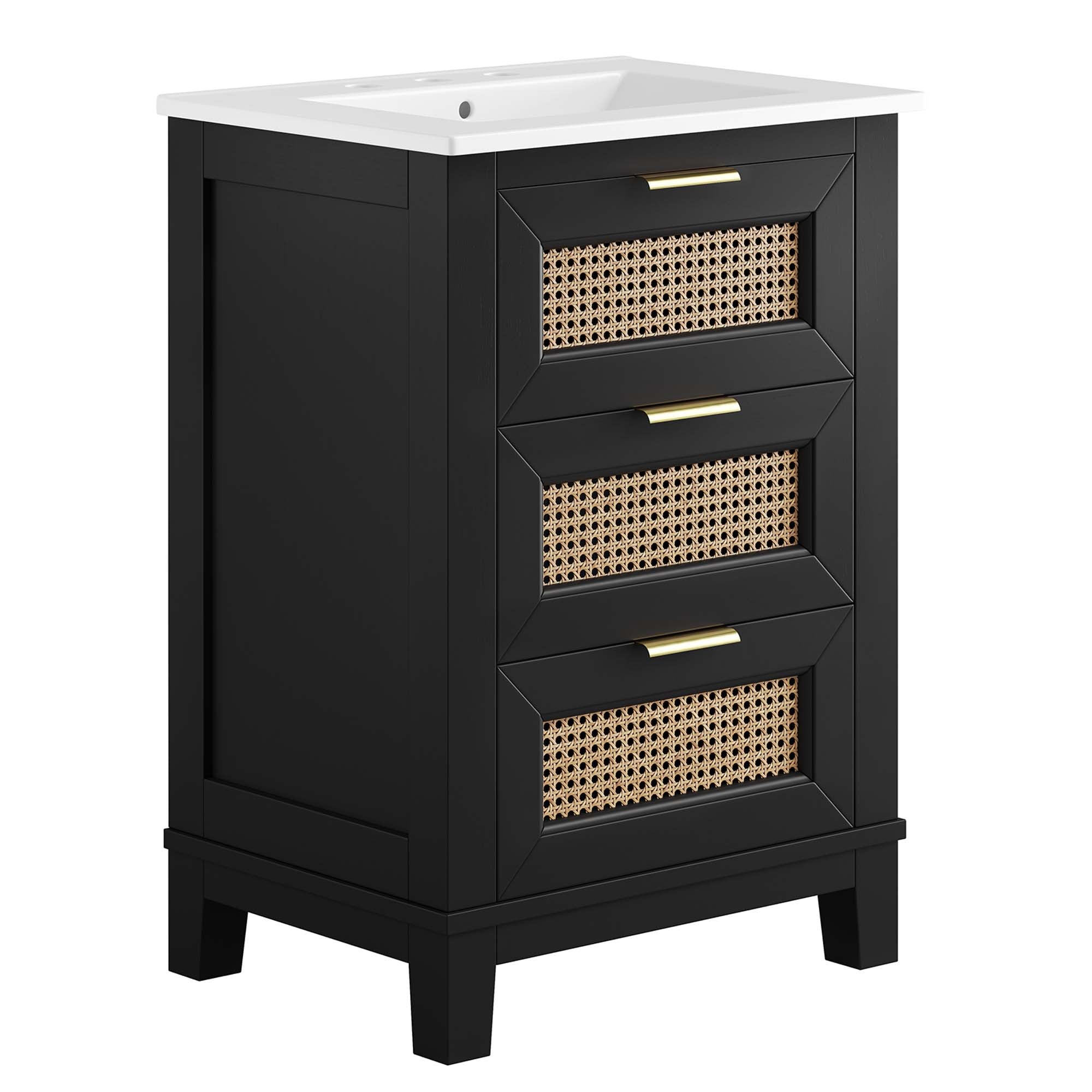 Modway Dixie 24" Solid Wood Bathroom Vanity