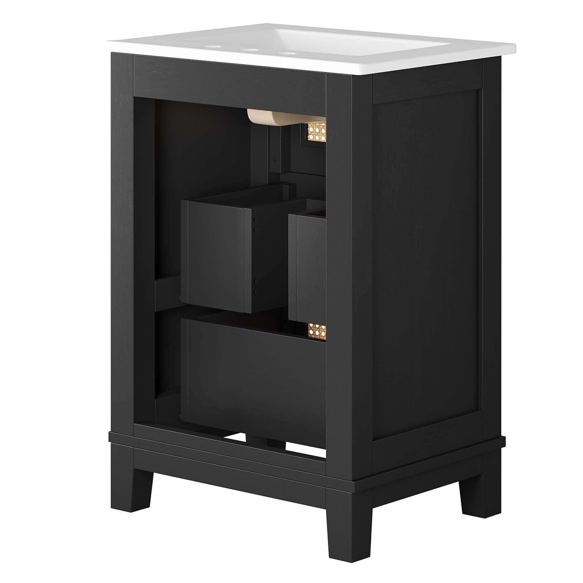 Modway Dixie 24" Solid Wood Bathroom Vanity