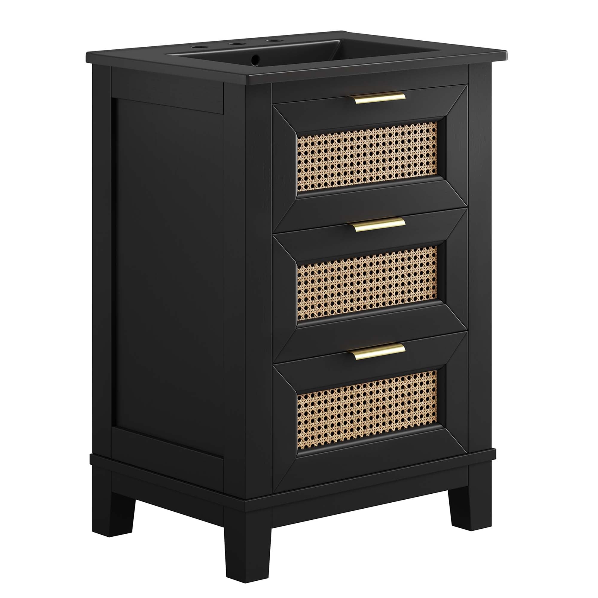 Modway Dixie 24” Solid Wood Bathroom Vanity Cabinet