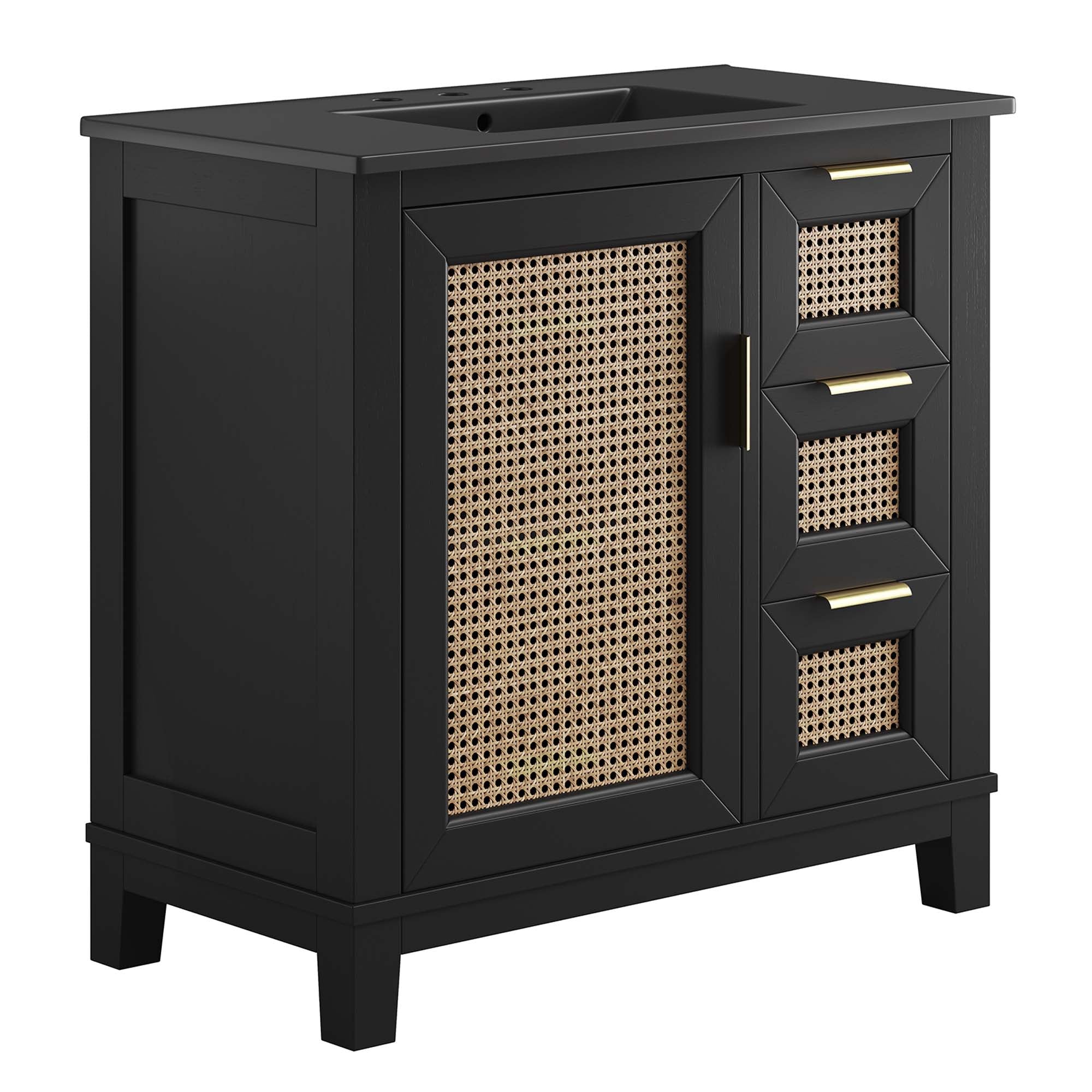Modway Dixie 36” Solid Wood Bathroom Vanity Cabinet