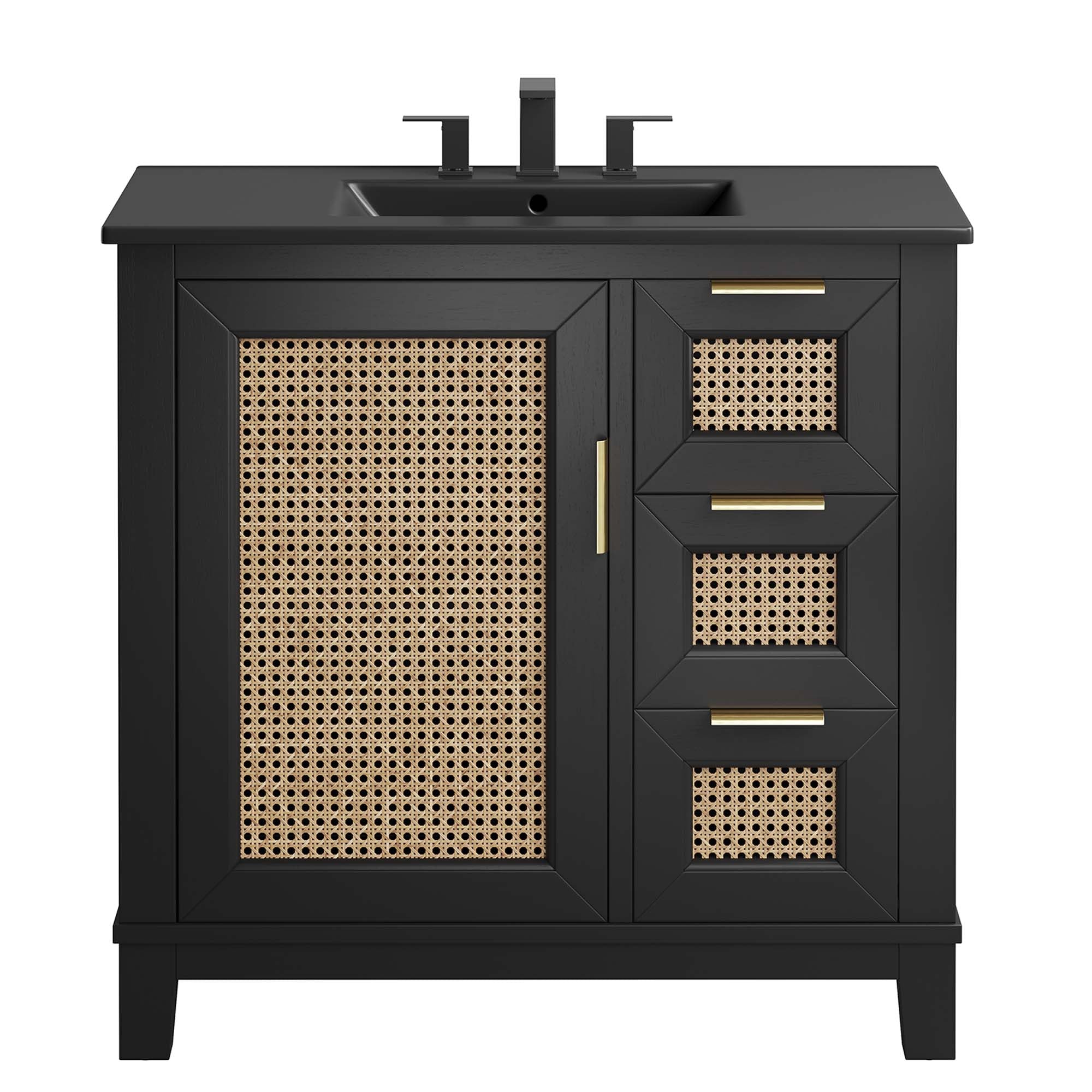 Modway Dixie 36” Solid Wood Bathroom Vanity Cabinet