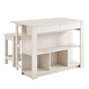 Modway Meadowbrook 3-Piece Kitchen Island and Stool Set