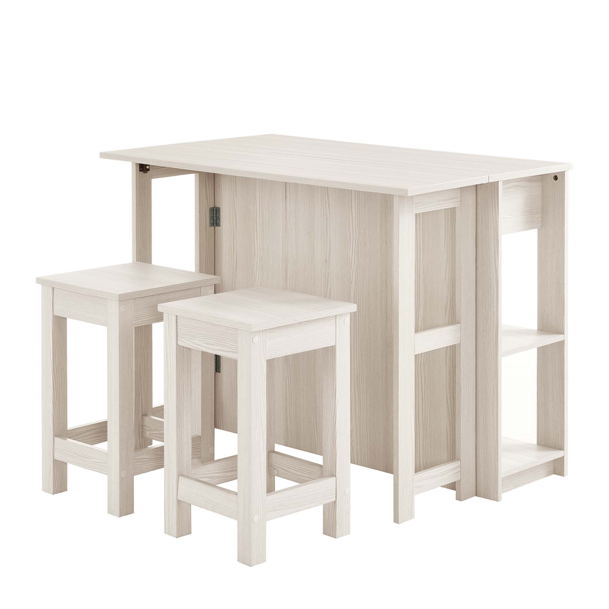 Modway Meadowbrook 3-Piece Kitchen Island and Stool Set