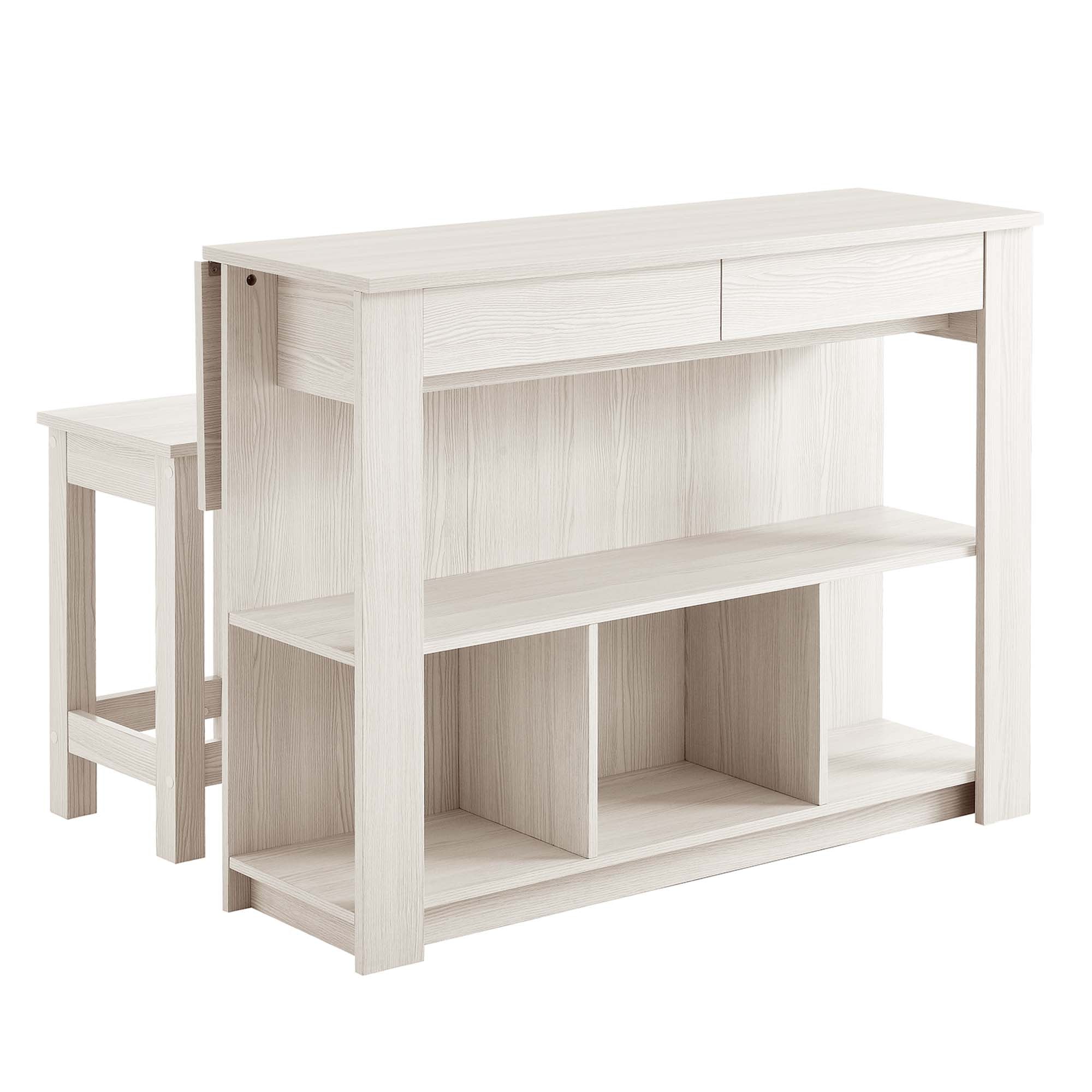 Modway Meadowbrook 3-Piece Kitchen Island and Stool Set